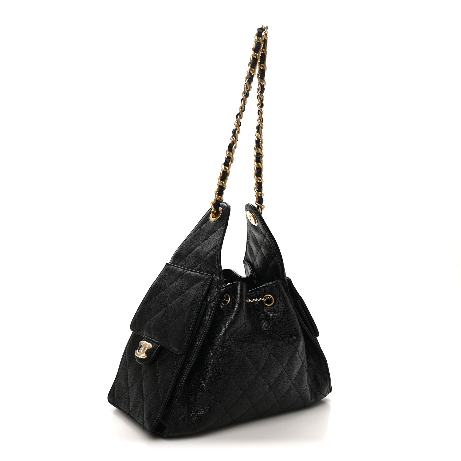 Caviar Quilted Small Chanel 25 Handbag Black