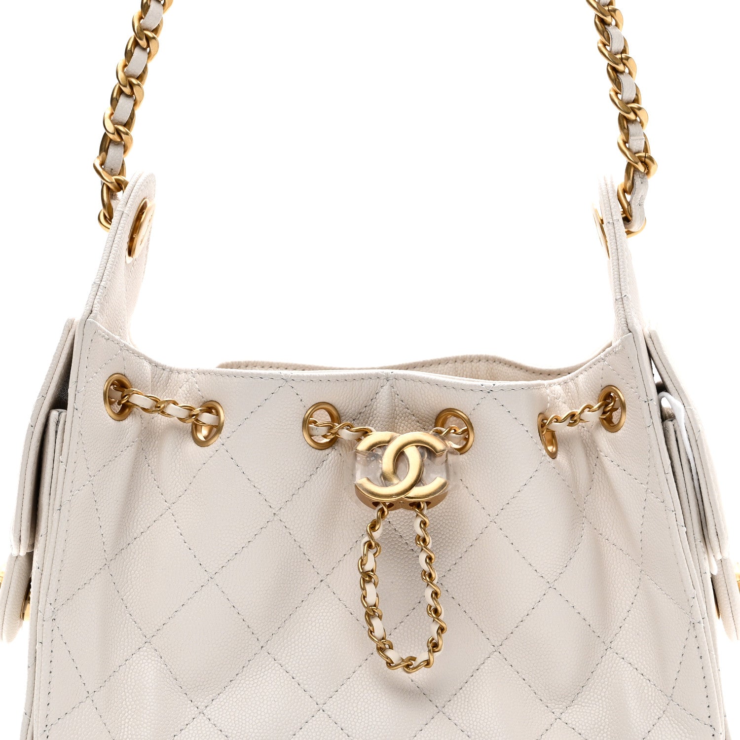 Caviar Quilted Mini Chanel 25 Handbag White