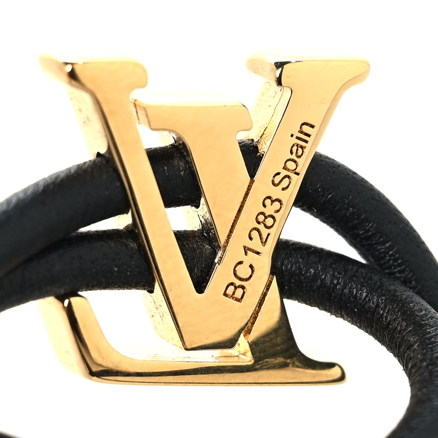 Calfskin LV Bloom Bracelet Black