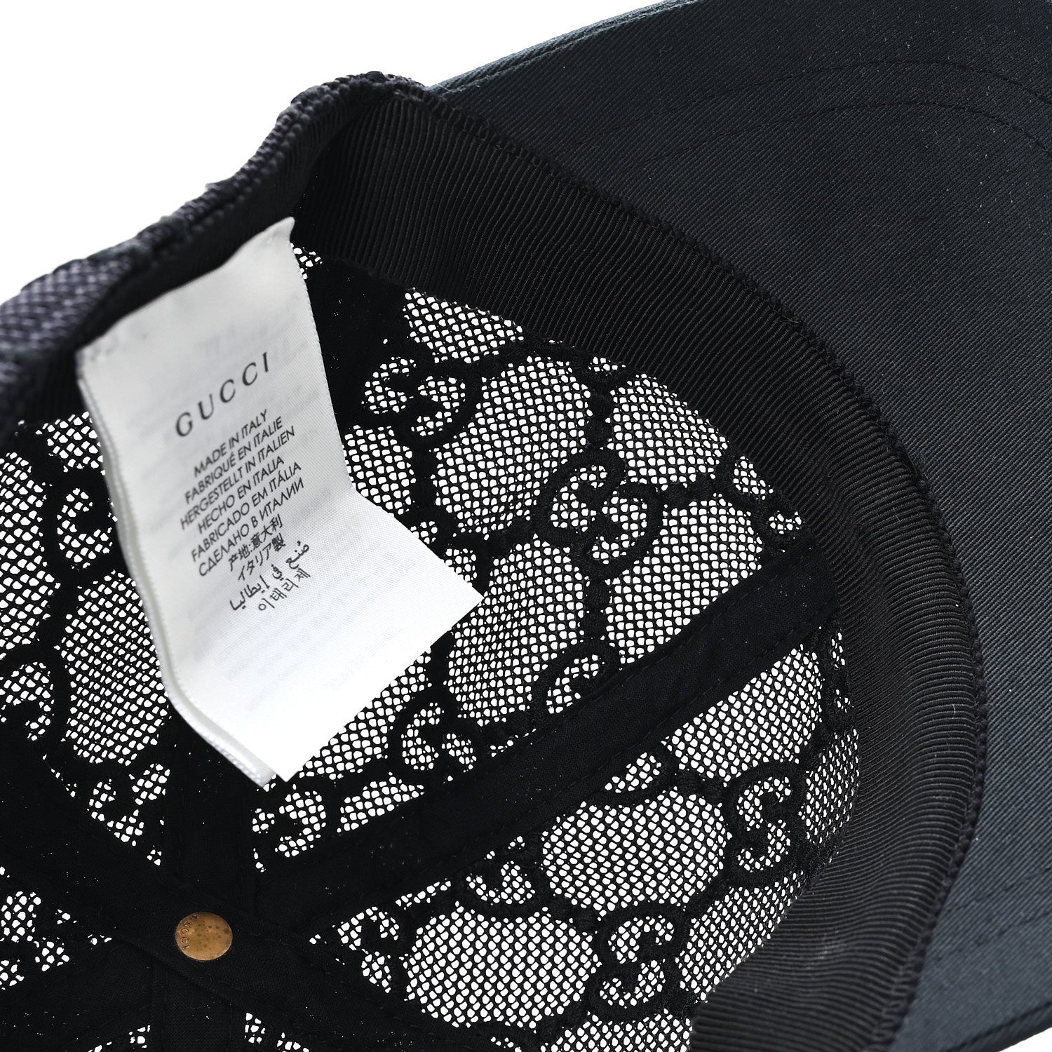 Mesh GG Monogram Shivali Baseball Hat M Black