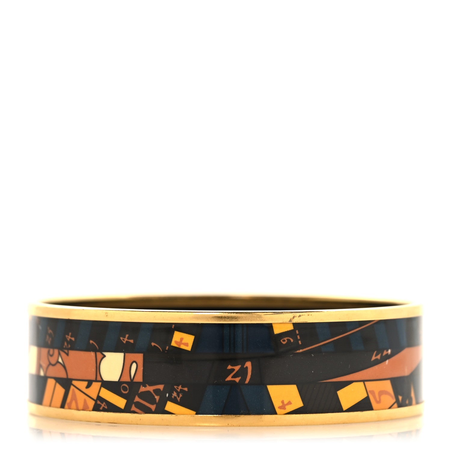 Enamel Printed Wide Astrologie Nouvelle Bracelet 70 Émail Noir Or