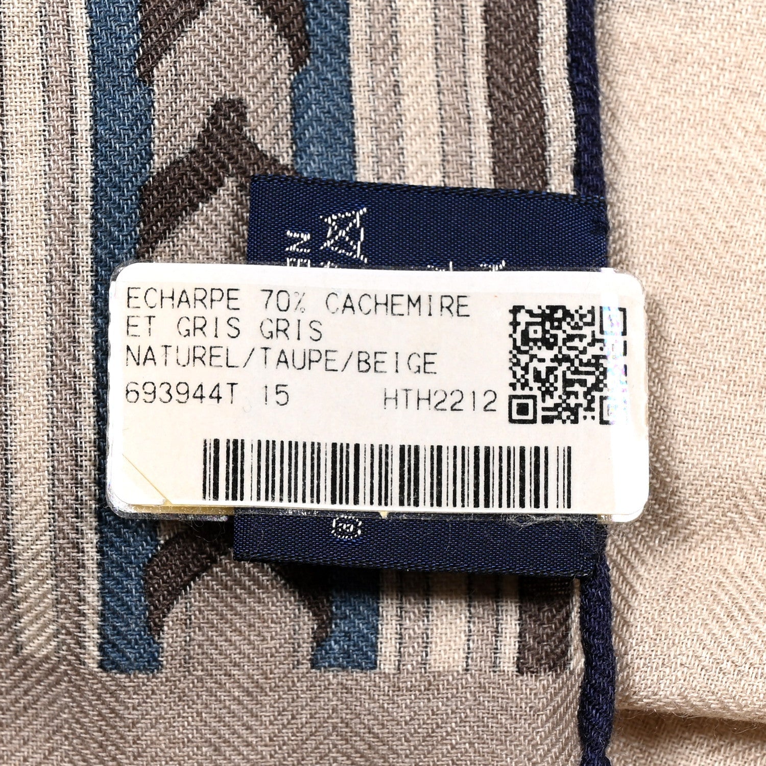 Cashmere Silk Et Gris Gris Rectangle Scarf Naturel Taupe Beige
