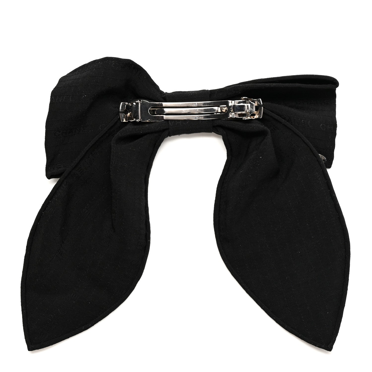 Silk Bow Hair Clip Black