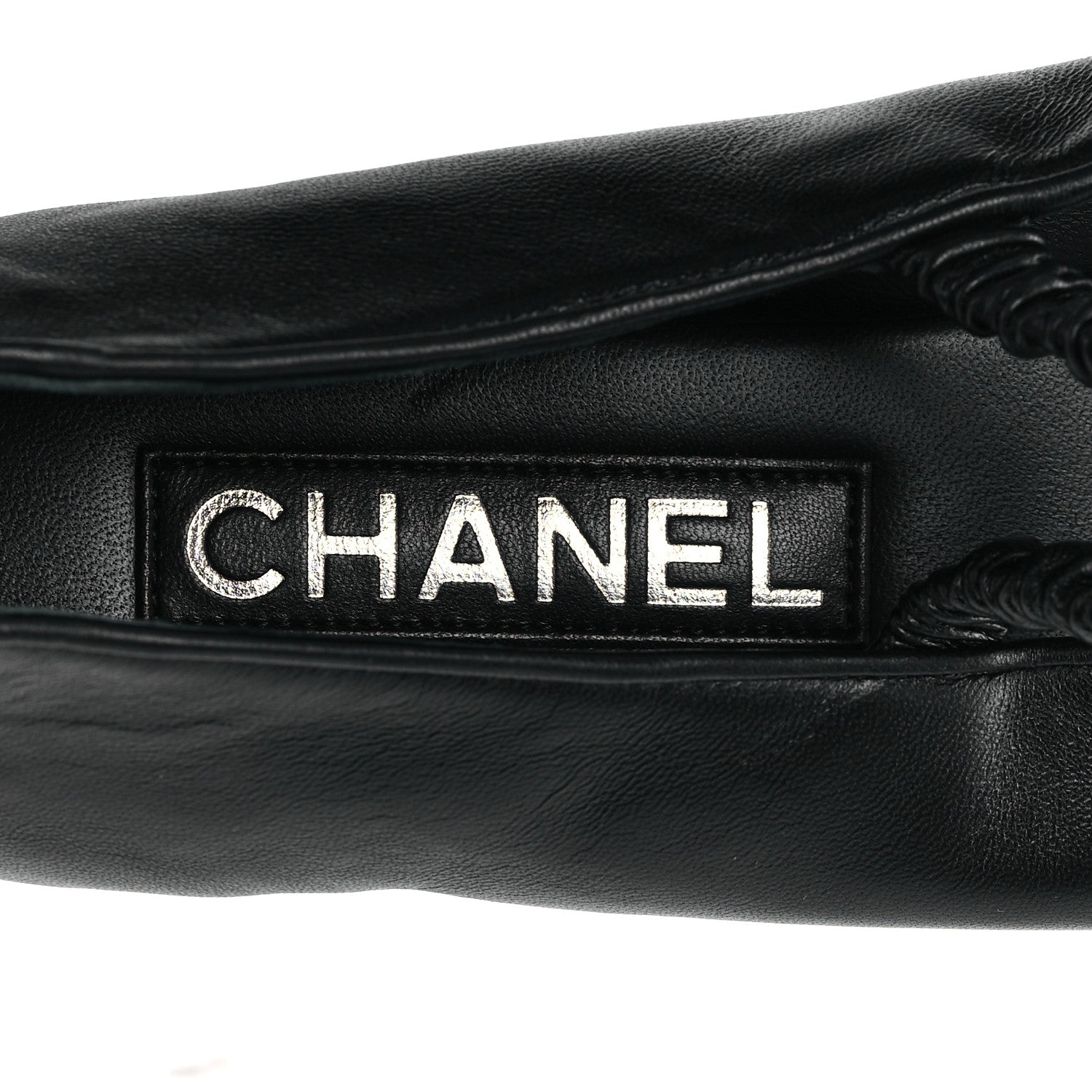 Lambskin Grosgrain Cap Toe CC Ballerina Flats With Leg Warmers 38.5 Black