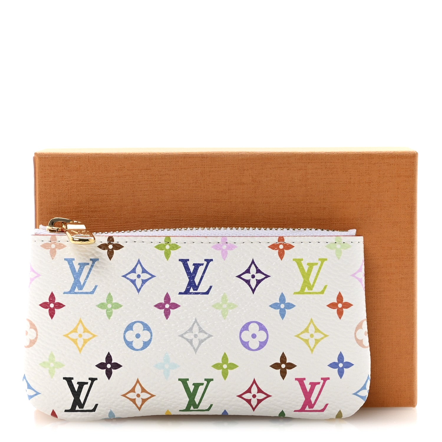 LV X TM Monogram Multicolor Key Pouch White