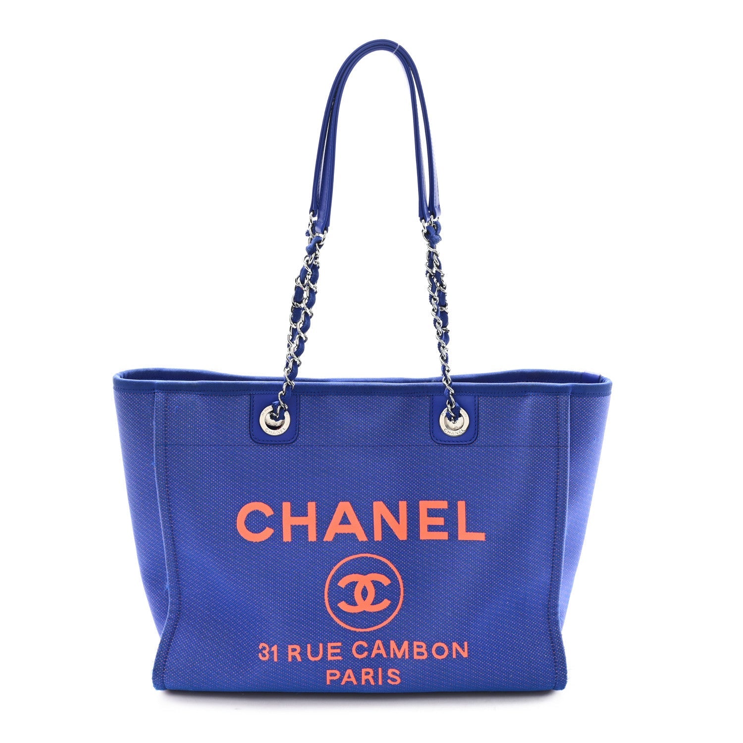 Mixed Fibers Small Deauville Tote Blue Orange