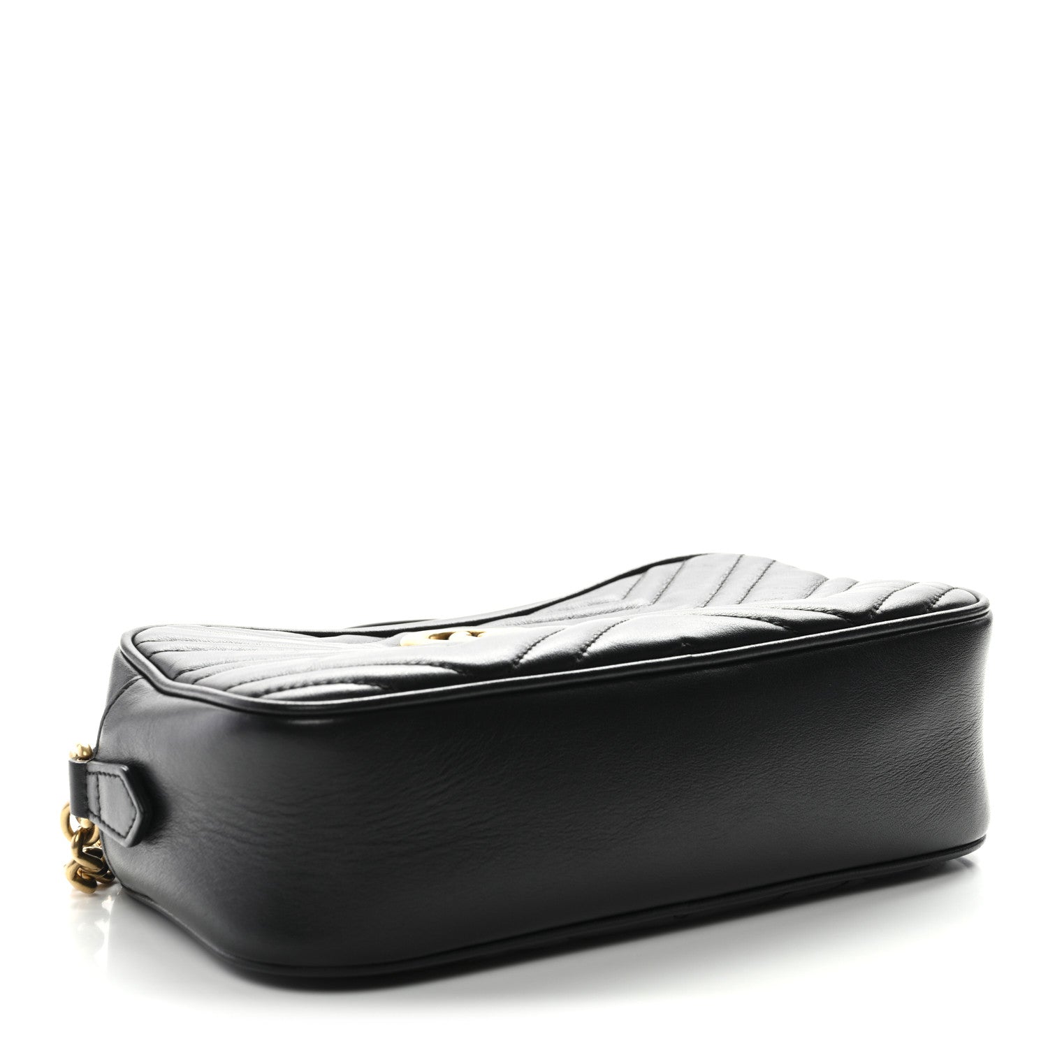 Calfskin Matelasse Small GG Marmont Chain Shoulder Bag Black