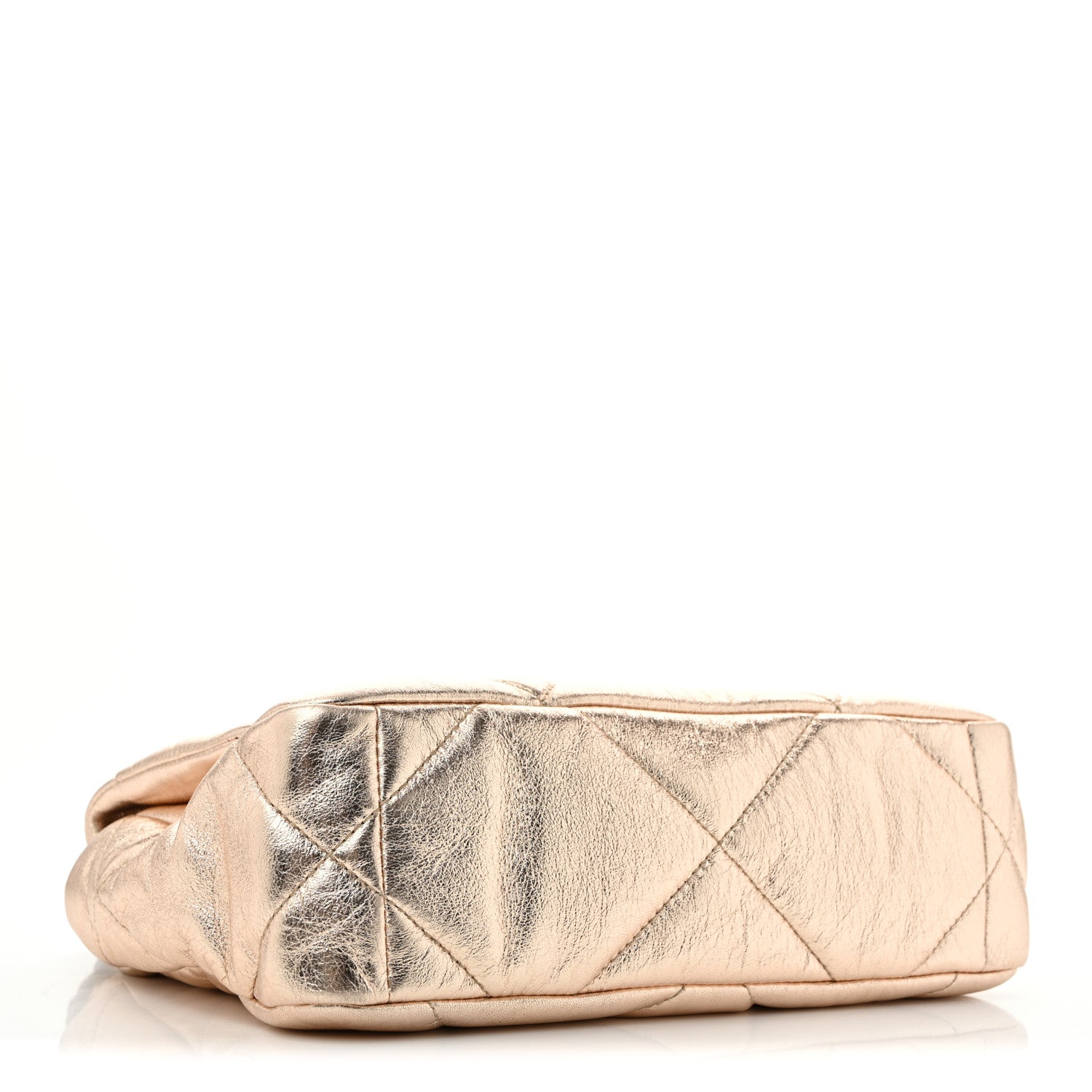 Metallic Lambskin Quilted Medium Chanel 19 Flap Gold