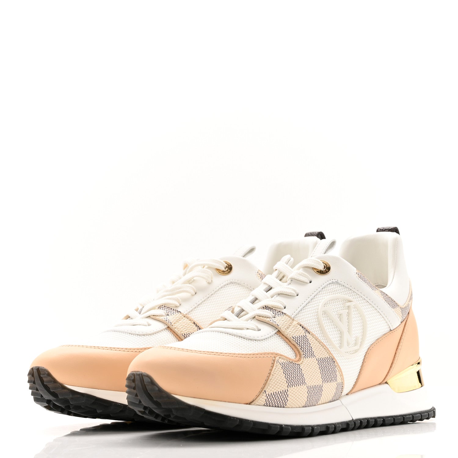 Calfskin Damier Azur Run Away Sneakers 39 White