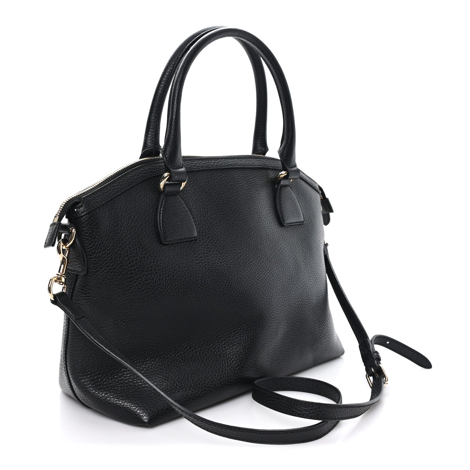 Dollar Calfskin GG Charm Dome Satchel Black