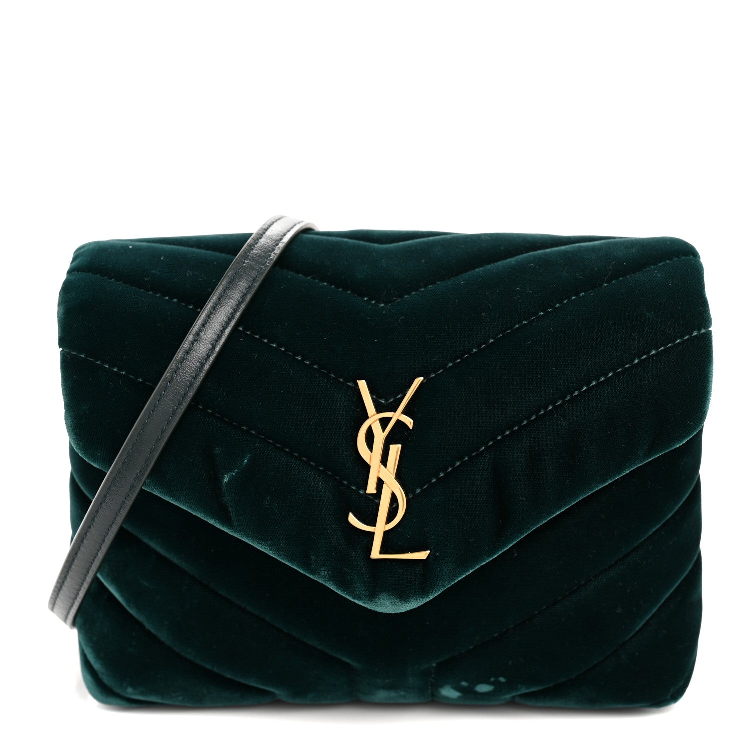 Velvet Y Quilted Monogram Toy Loulou Chain Satchel Dark Ottanio