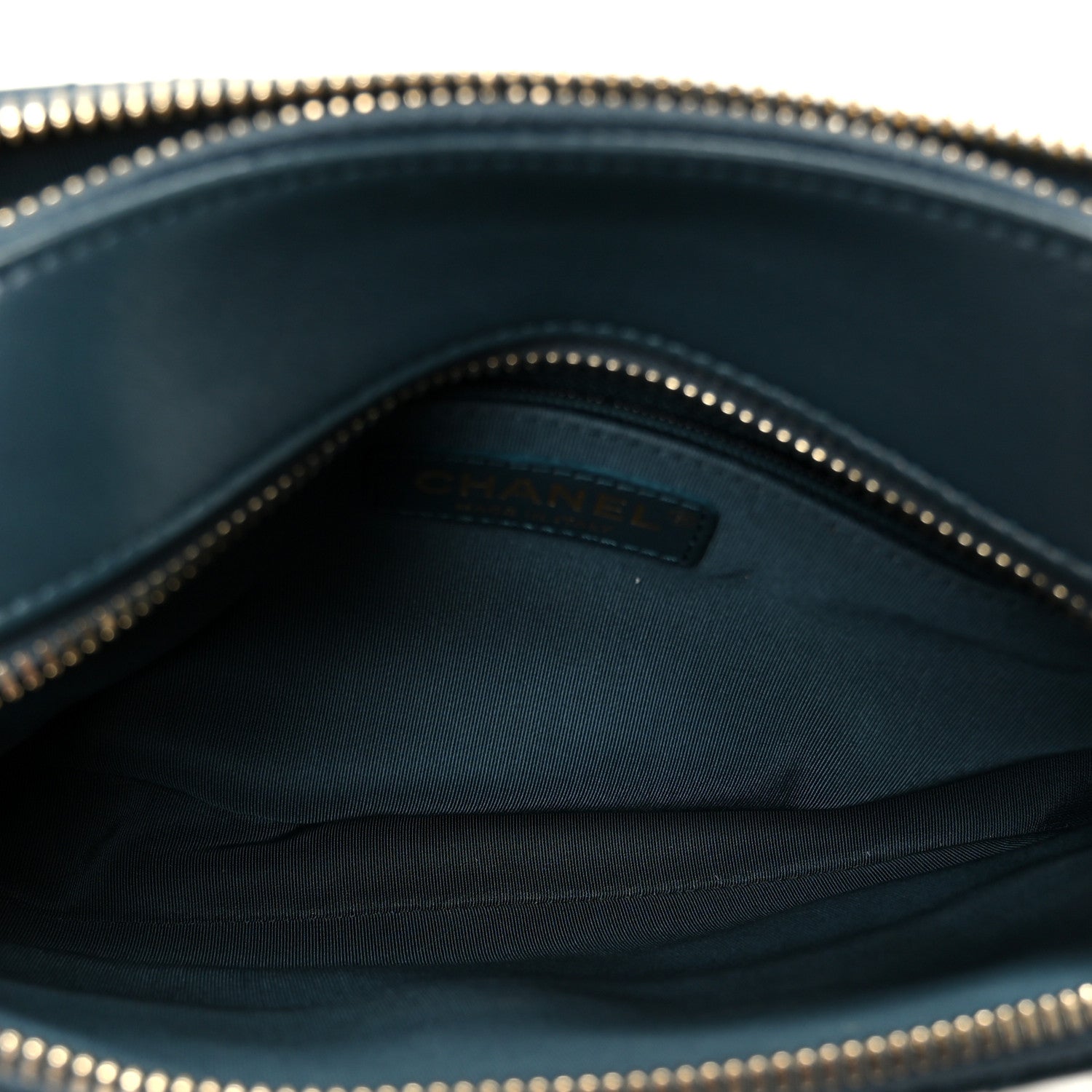 Calfskin Grosgrain Stitched Button Up Camera Case Green