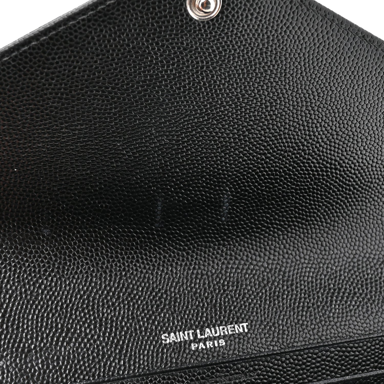 Grain De Poudre Matelasse Chevron Monogram Flap Wallet Black