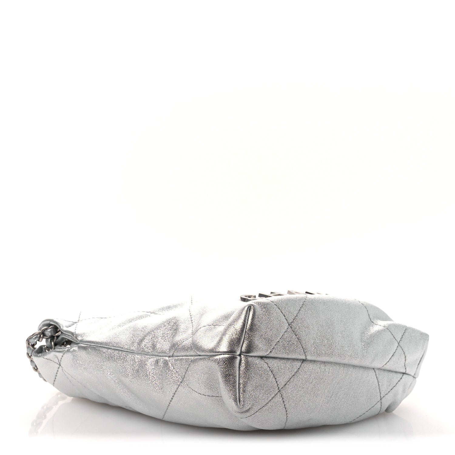 Metallic Lambskin Quilted Mini Chanel 22 Silvery