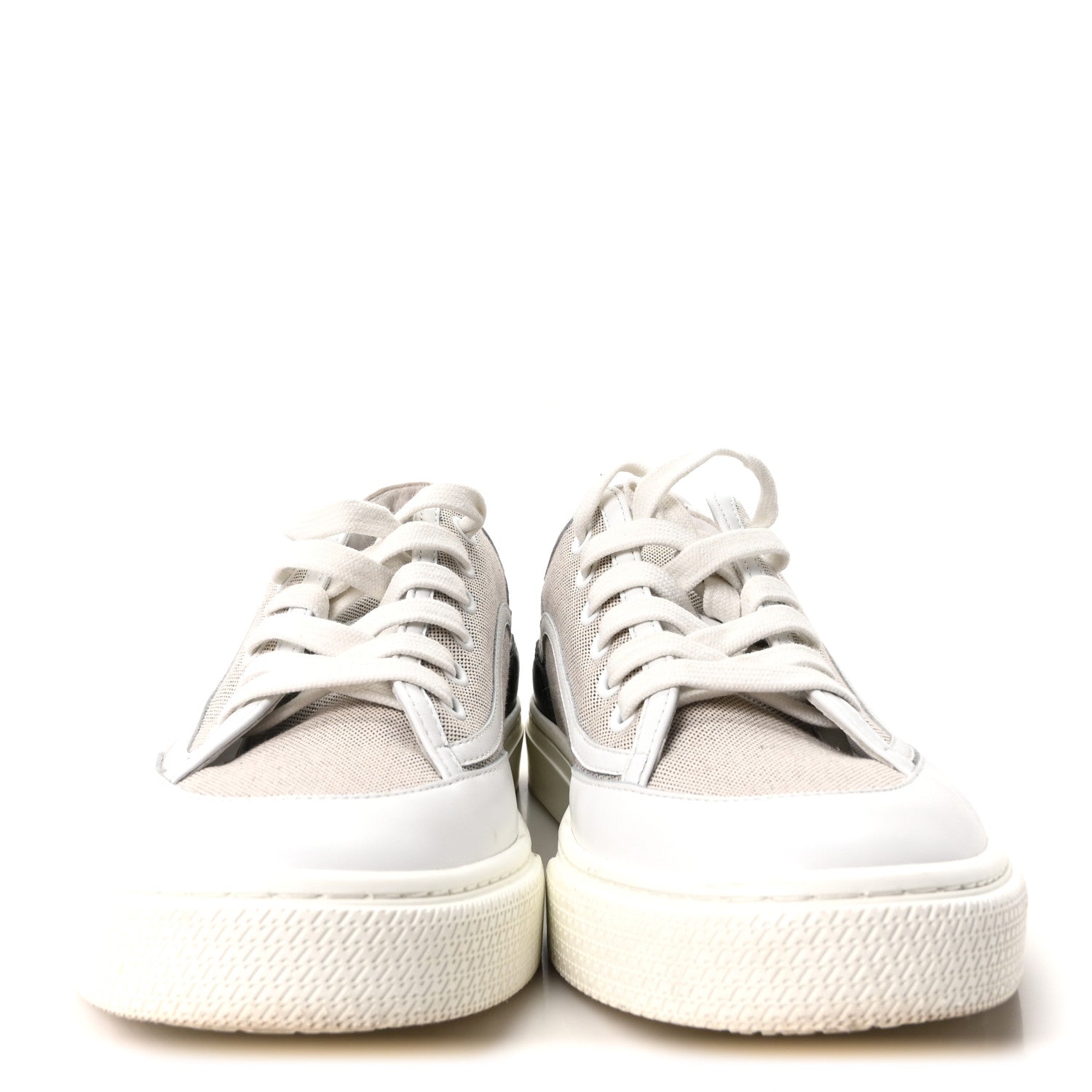 Canvas Calfskin Get Sneakers 39.5 Prunoir White