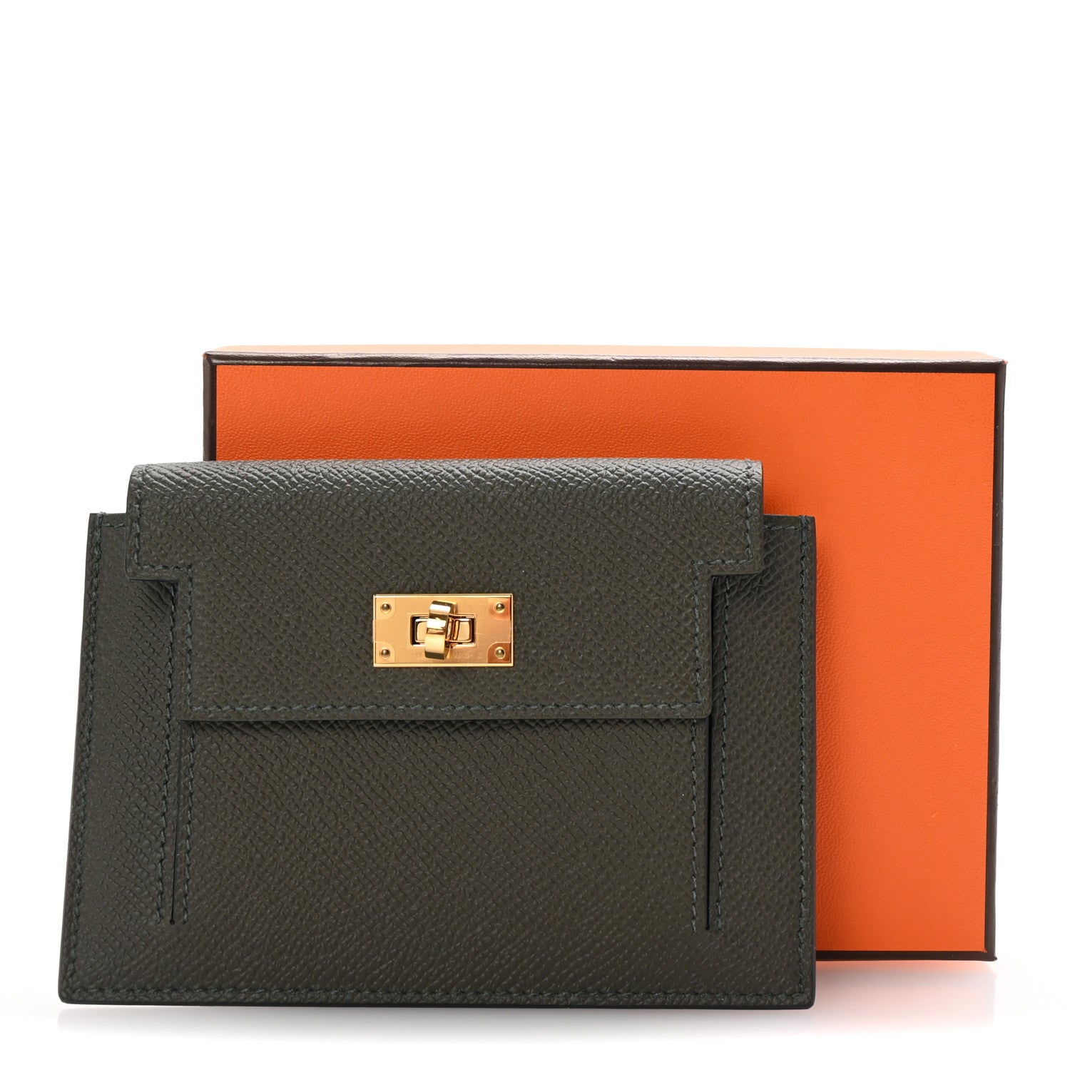 Epsom Kelly Pocket Compact Wallet Vert De Gris
