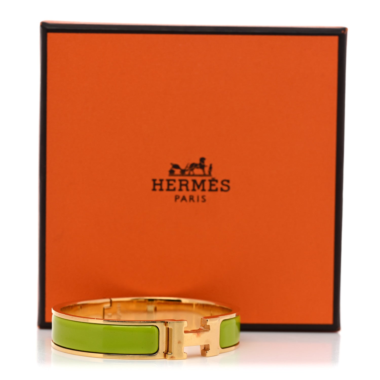 Enamel Narrow Clic Clac H Bracelet GM Anis