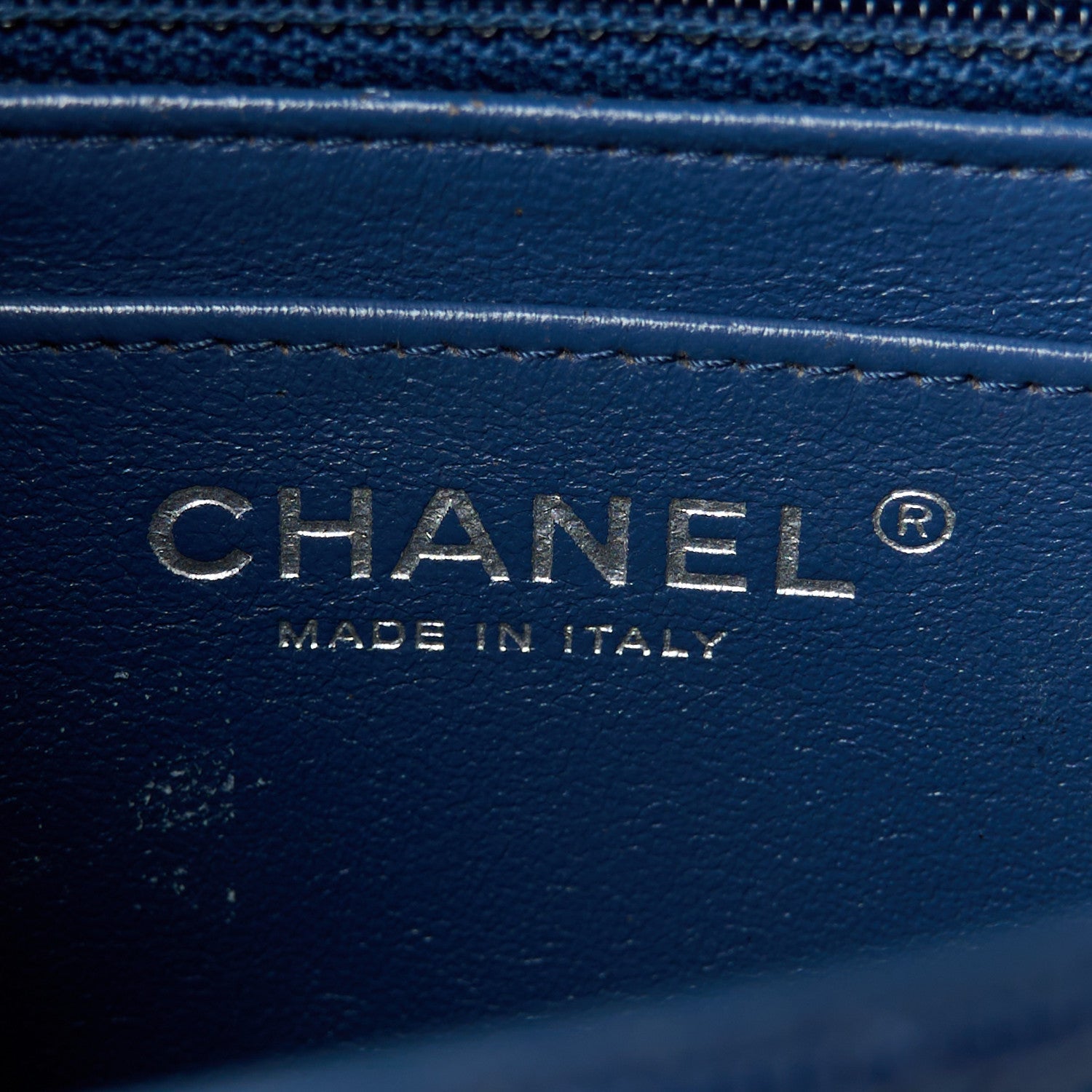Caviar Quilted Mini Square Flap Navy