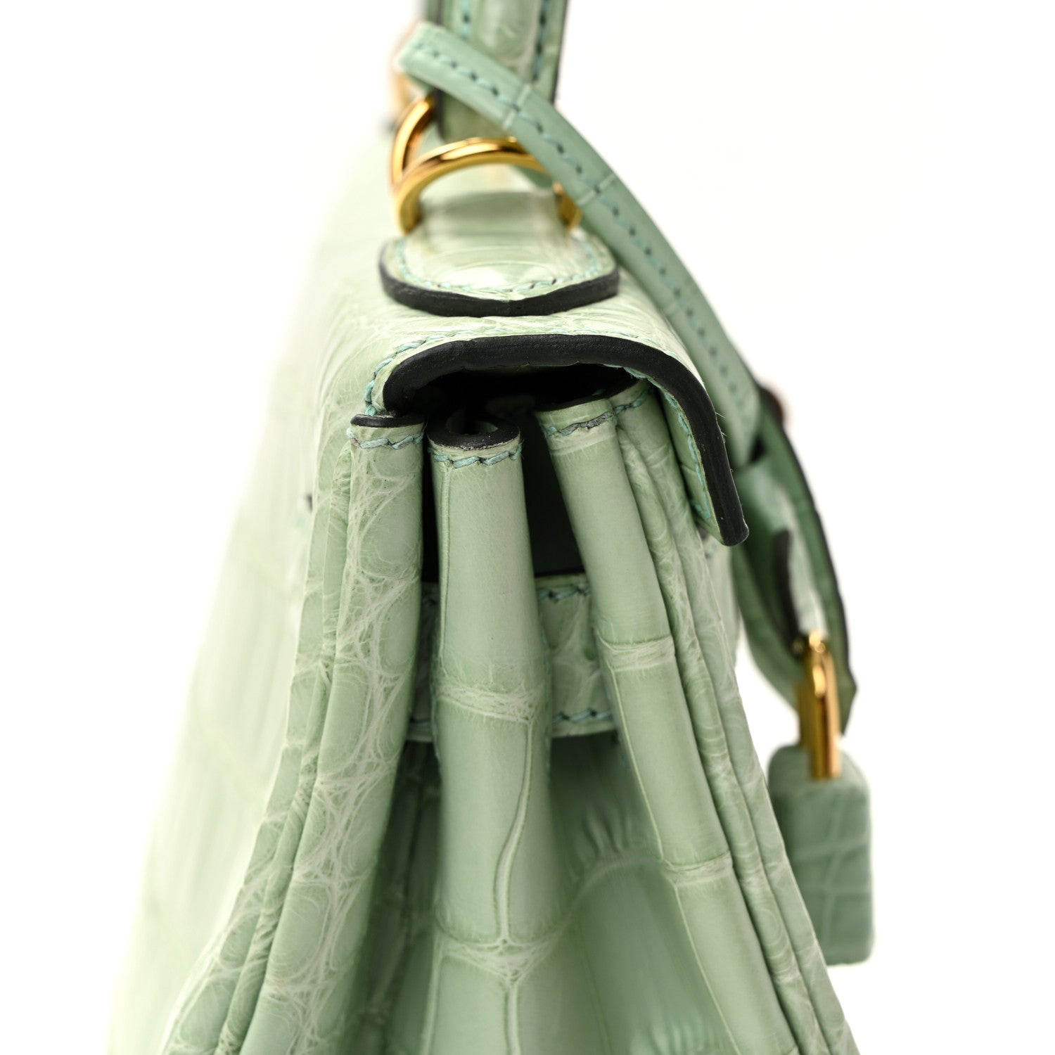 Matte Alligator Kelly Retourne 28 Vert D'eau
