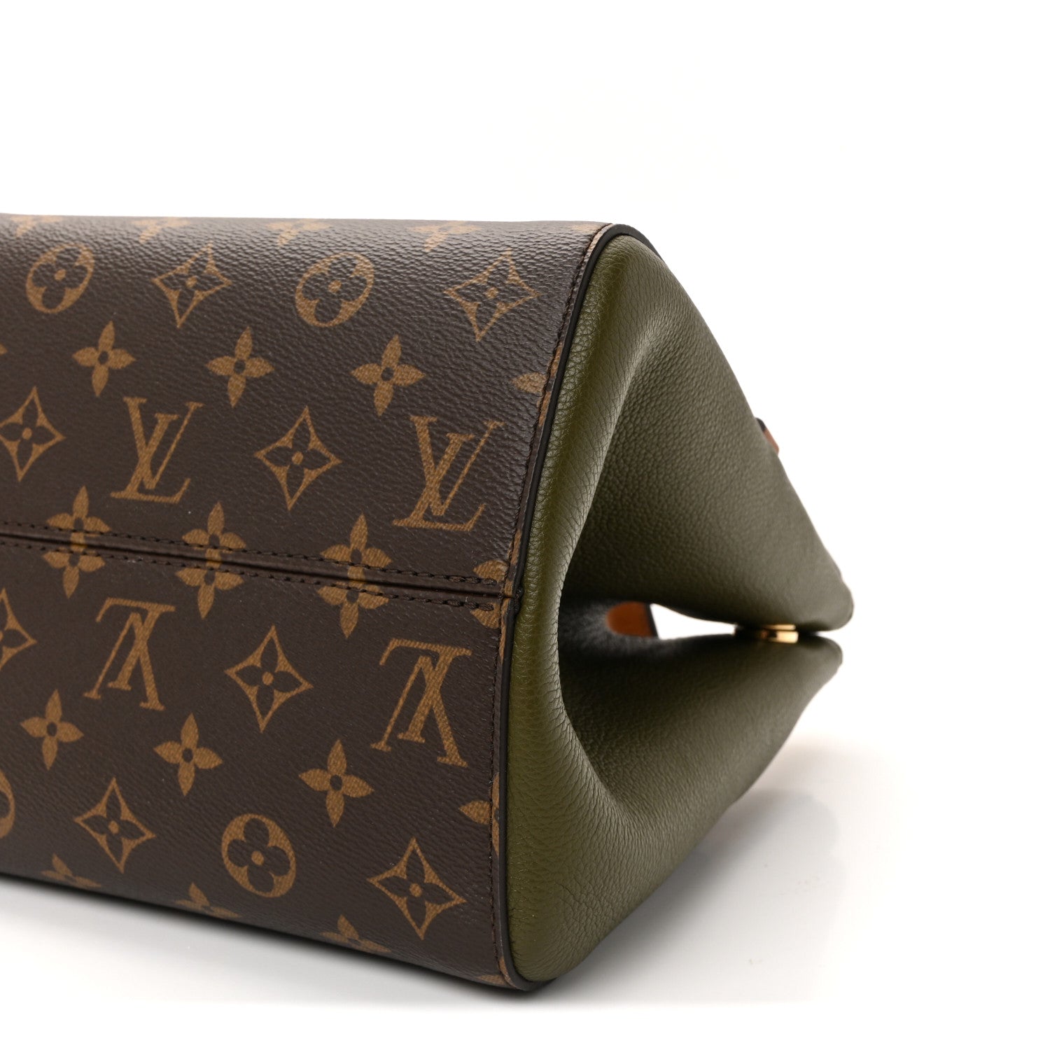 Calfskin Monogram Fold Tote PM Cream Khaki Black