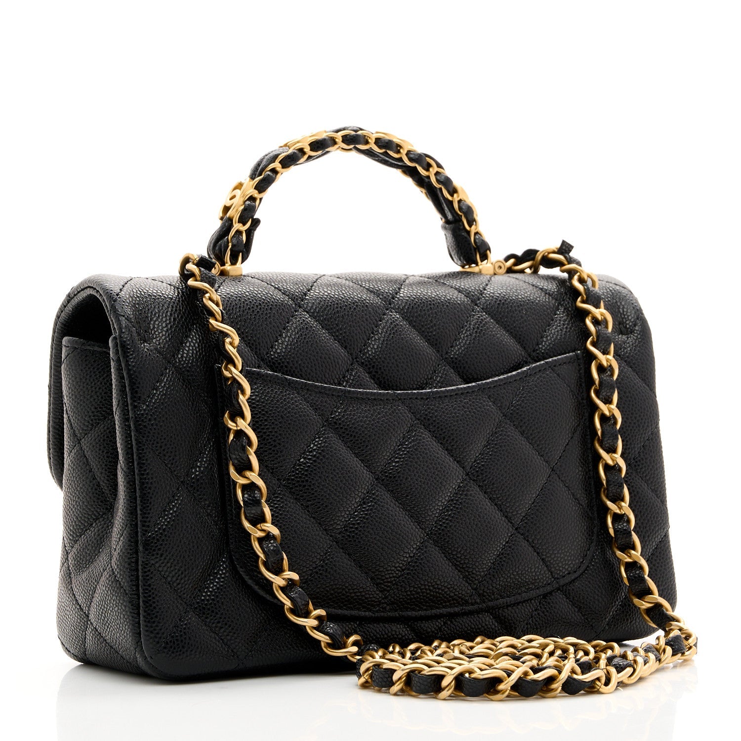 Caviar Quilted Mini Handy CC Flap Black
