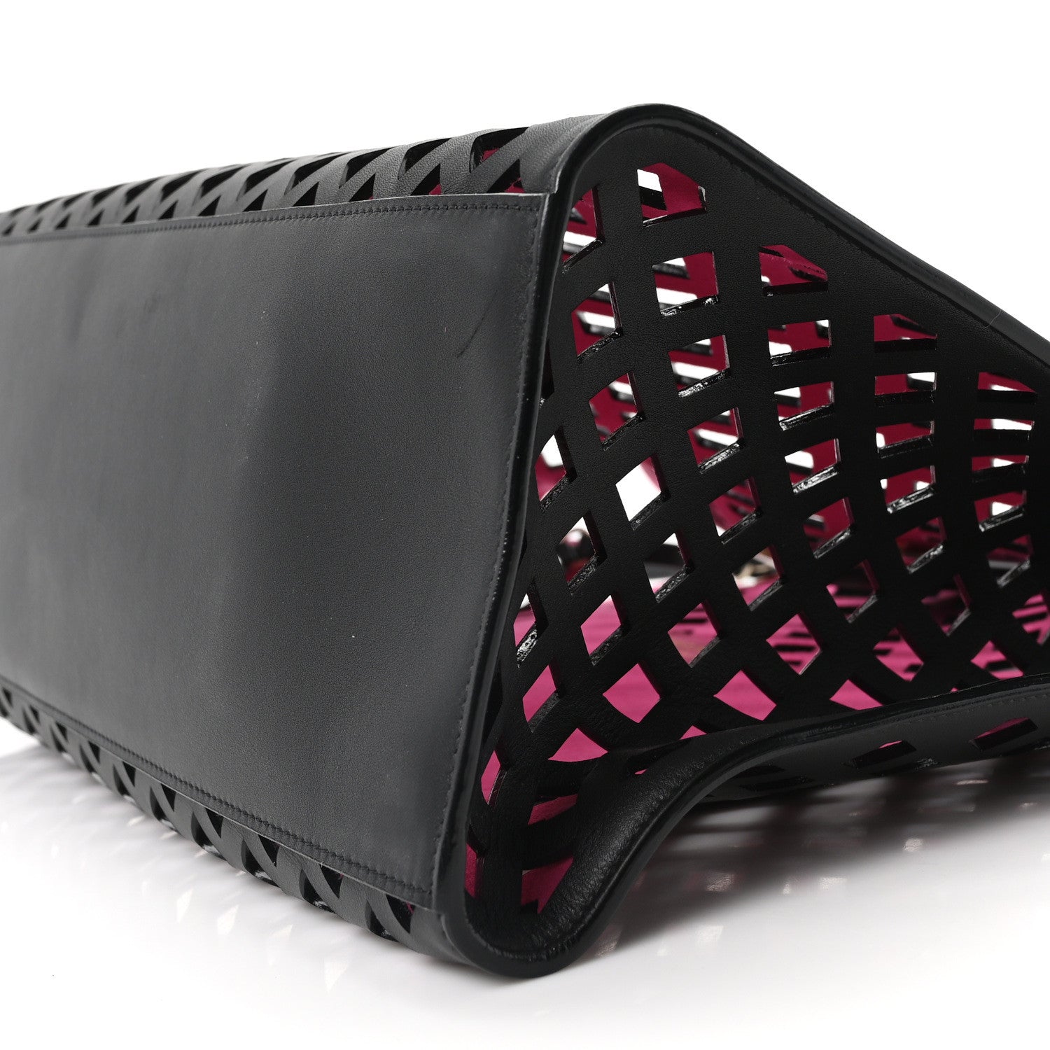 Lambskin Sea Through Tote Black Multicolor