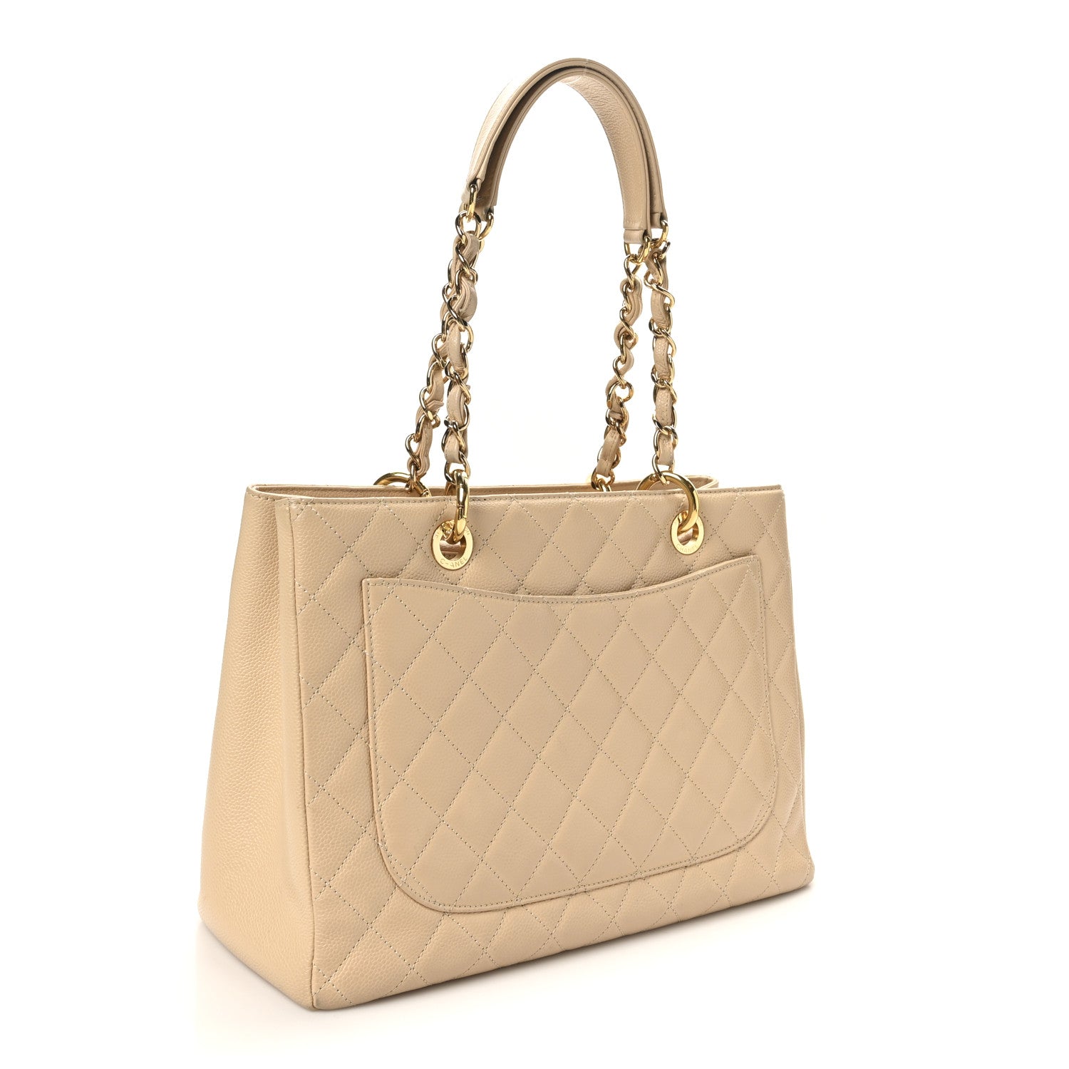 Caviar Quilted Grand Shopping Tote GST Beige Clair