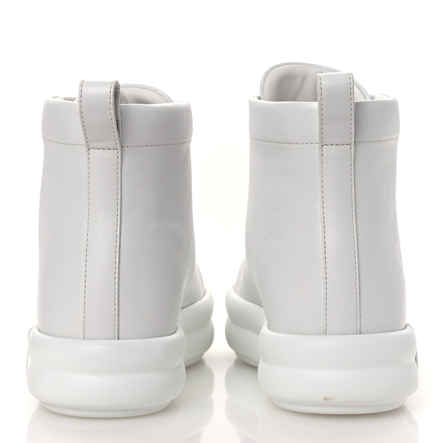 Calfskin Womens Happiness High Top Sneakers 36.5 White