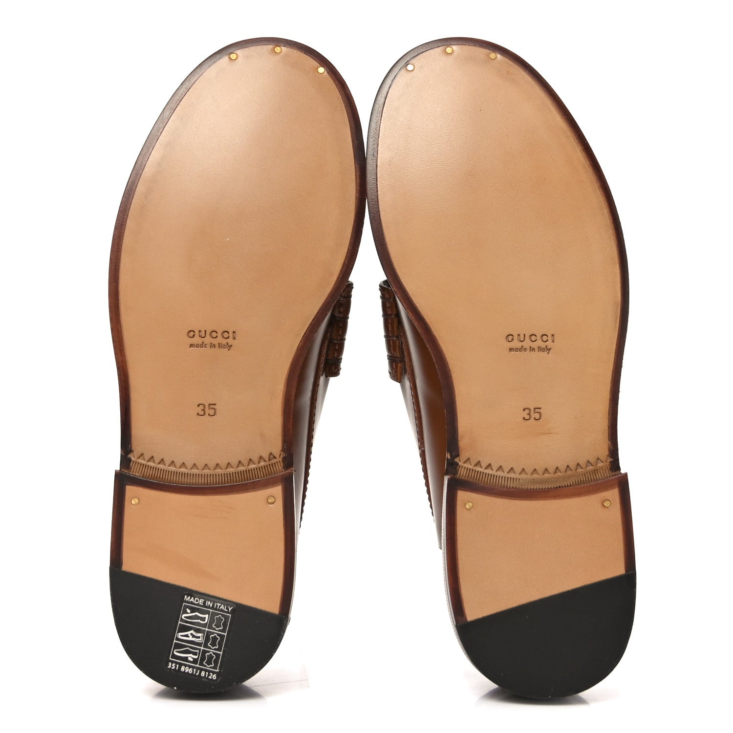 Millennial Ribot Cut Out Interlocking G Loafers 35 Cuir