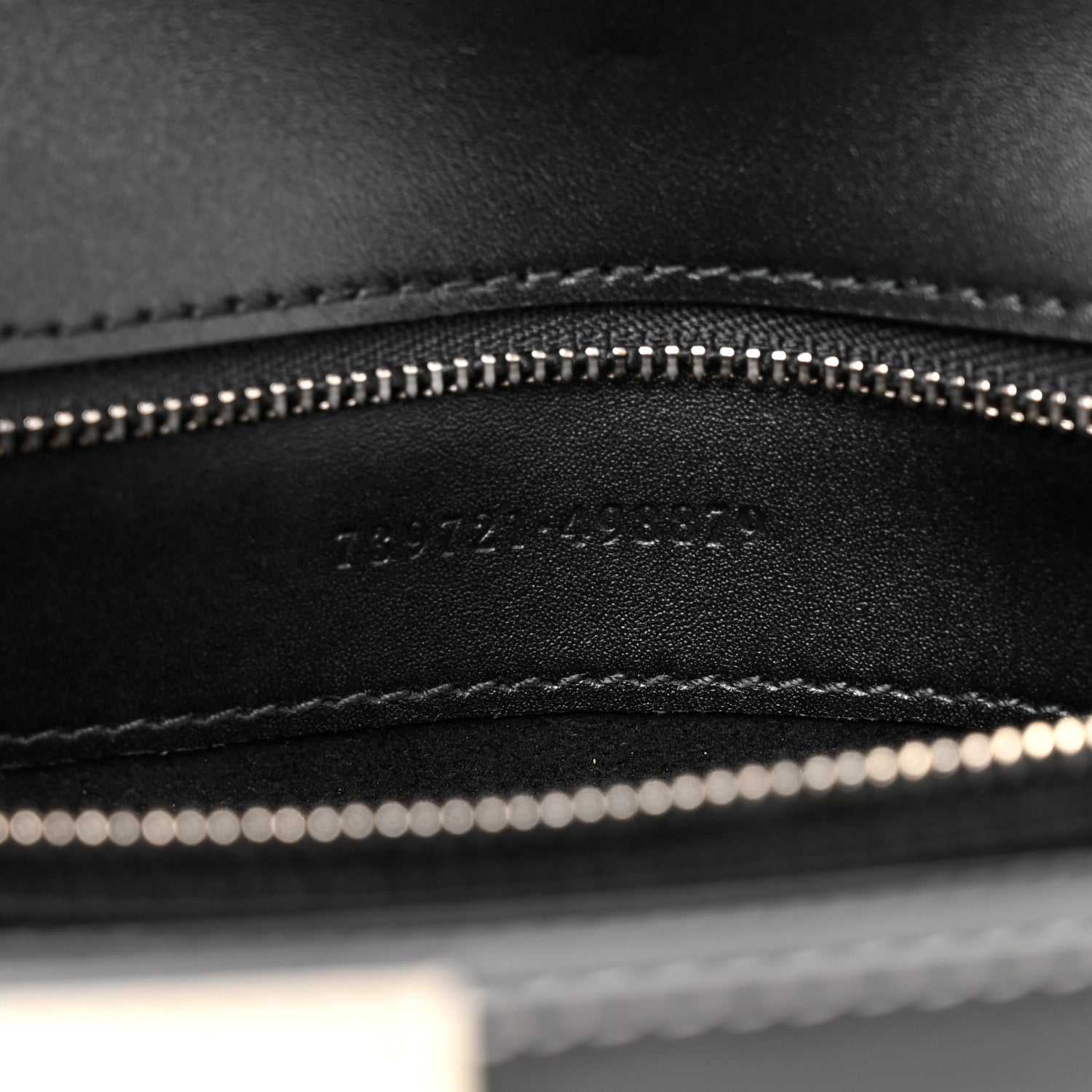Senna Calfskin Lines Petite GG Top Handle Shoulder Bag Black Mystic White
