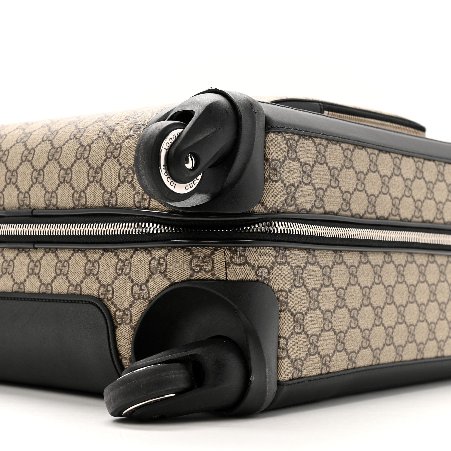 GG Supreme Monogram Calfskin Carry On Trolley Beige Ebony Black