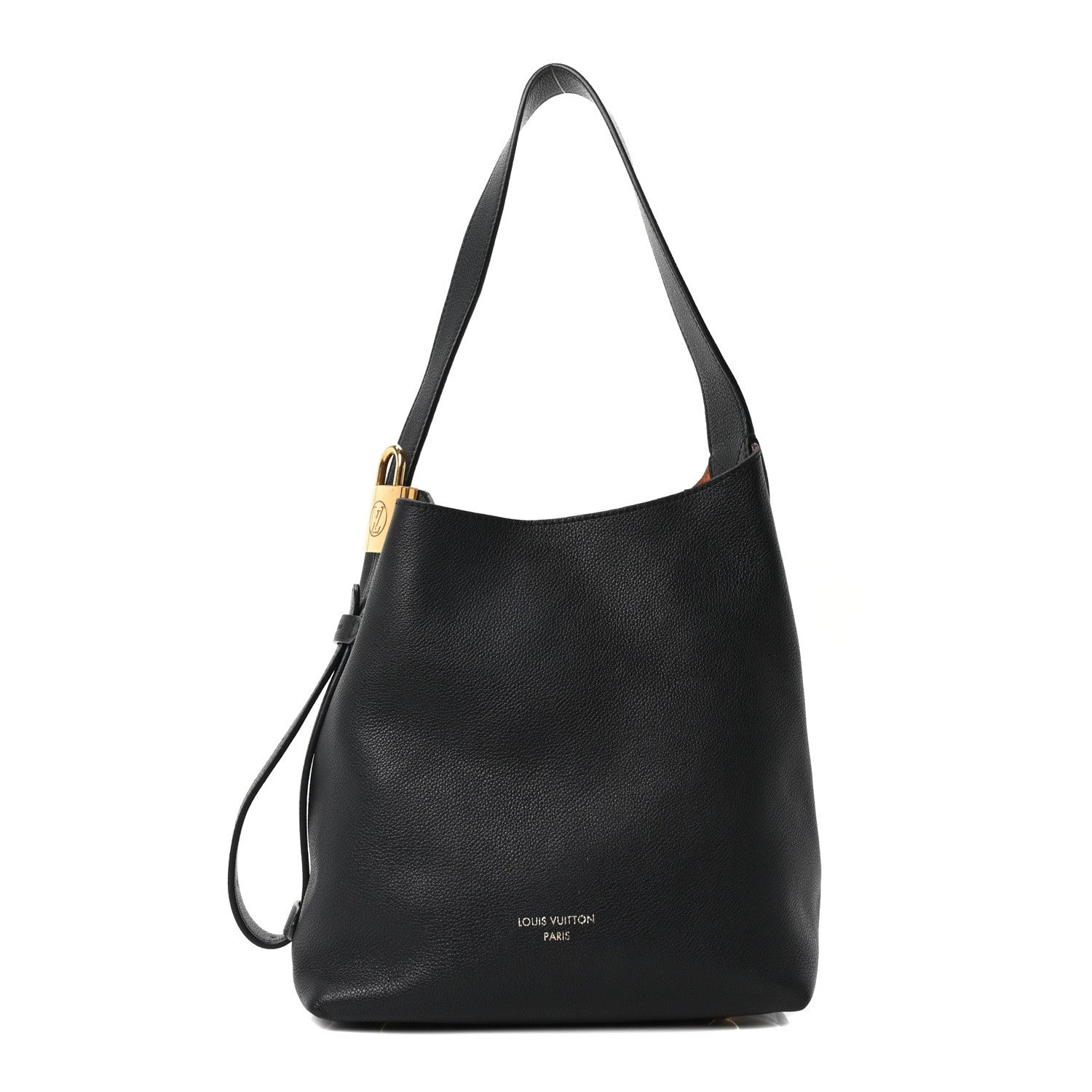 Grained Calfskin Low Key Hobo PM Black