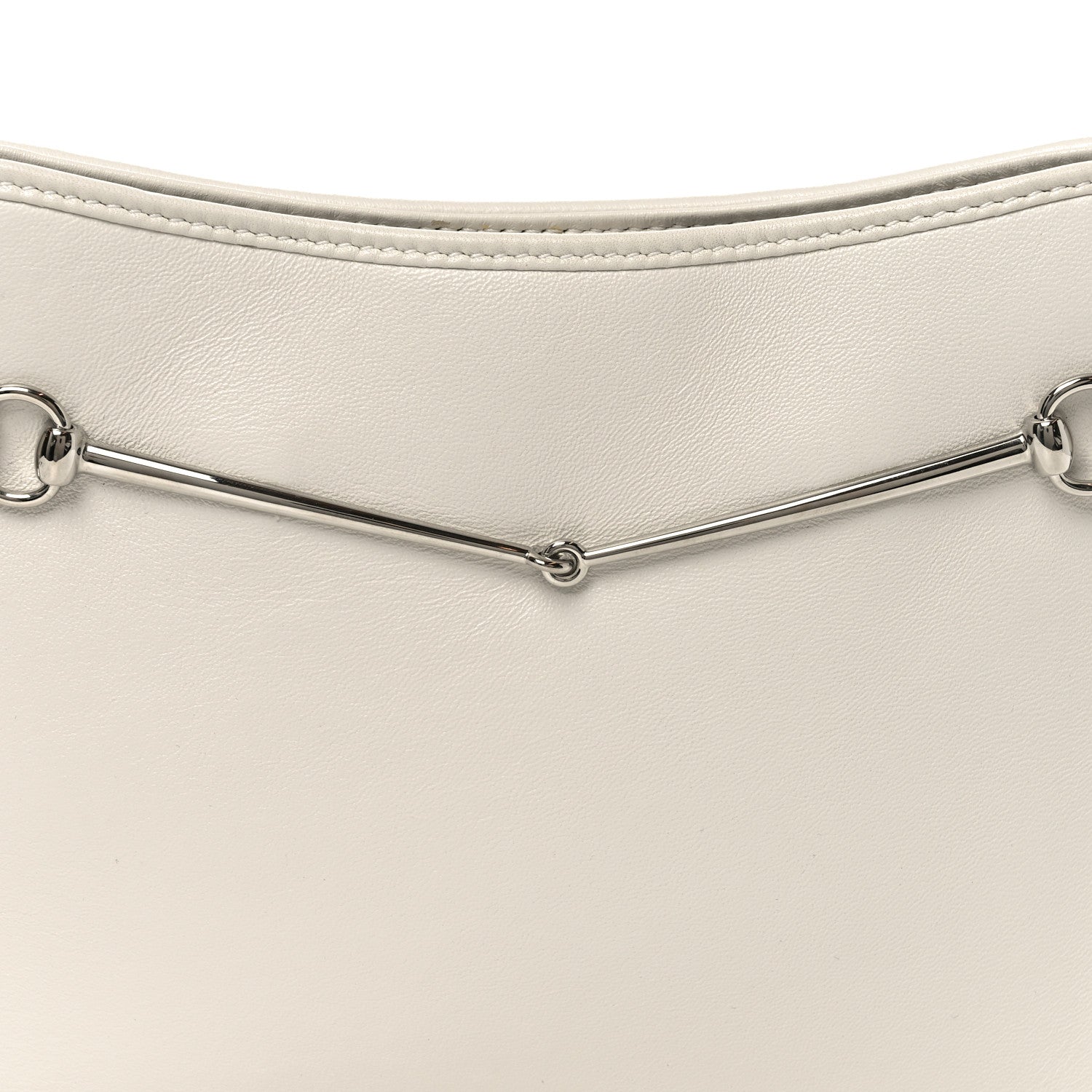 Calfskin Horsebit Slim Shoulder Bag White