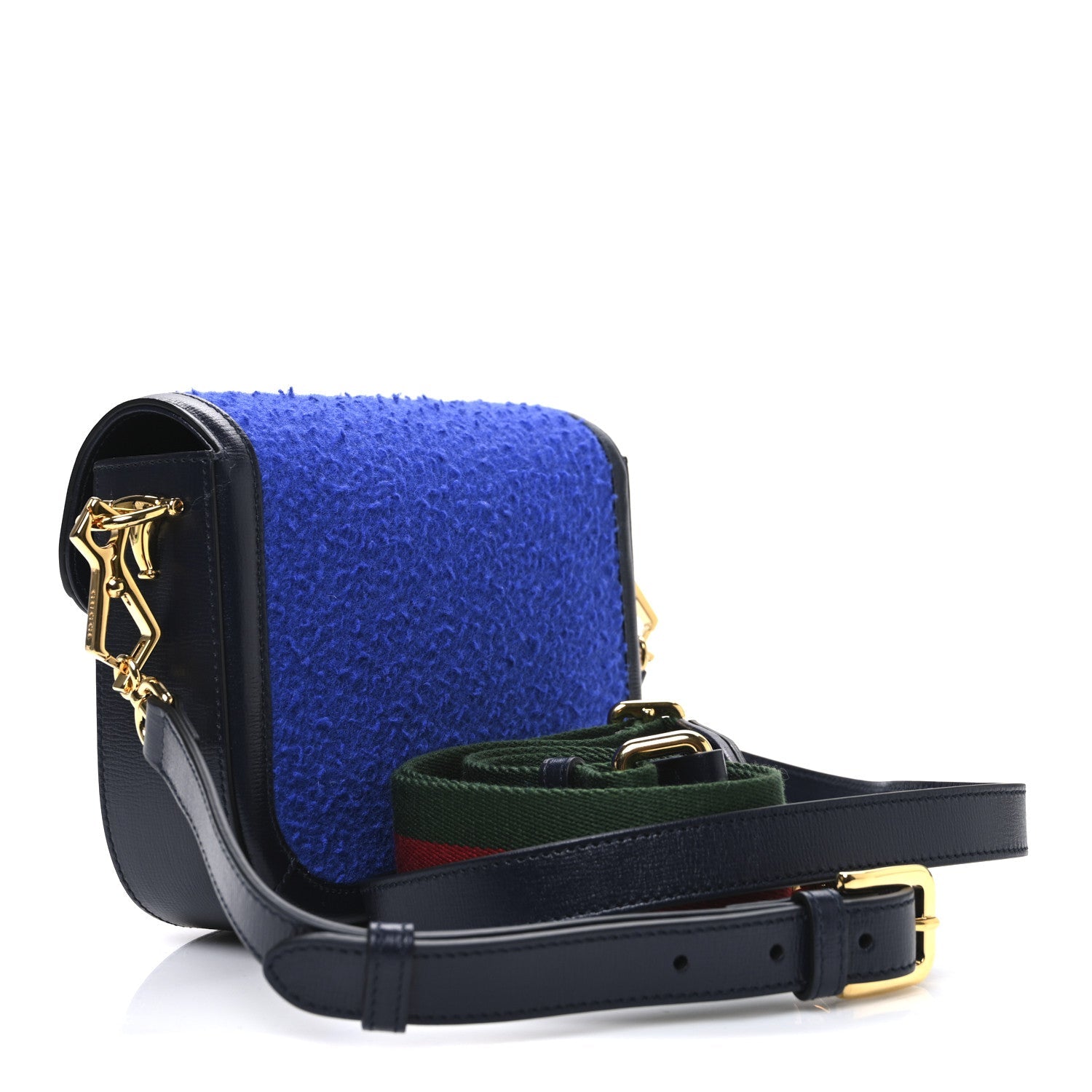 Casy Wool Azalea Calfskin Mini Horsebit 1955 Shoulder Bag Blue China