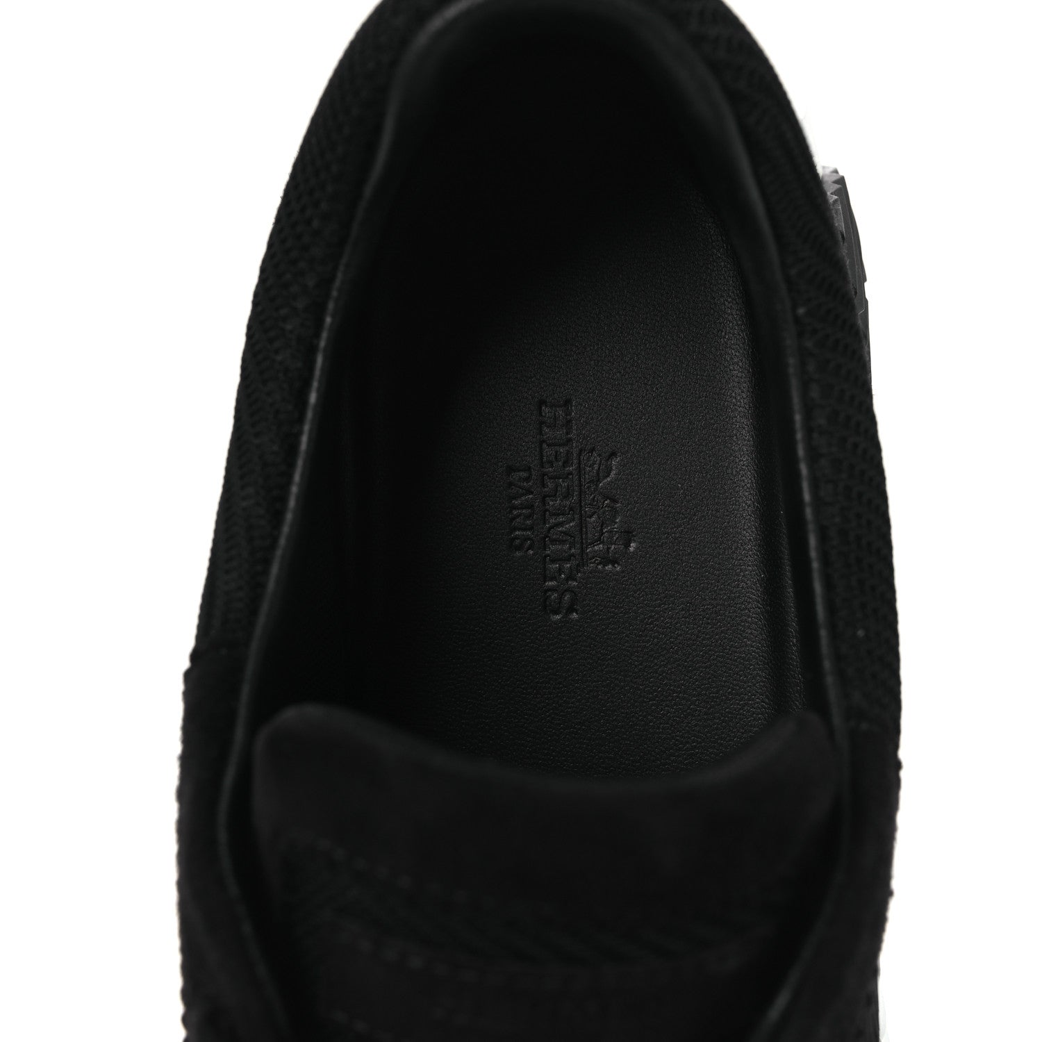 Textured Mesh Suede Goatskin Bouncing Sneakers 40 Black