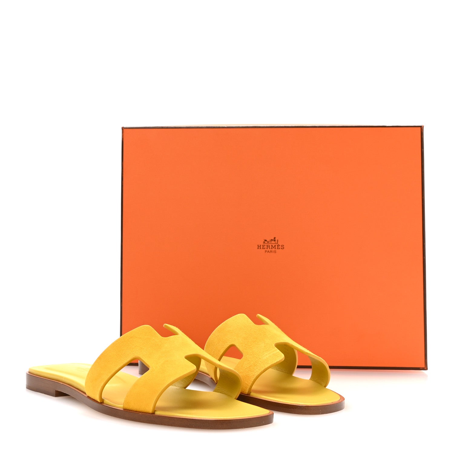 Suede Goatskin Oran Sandals 36 Jaune Bouton D'or