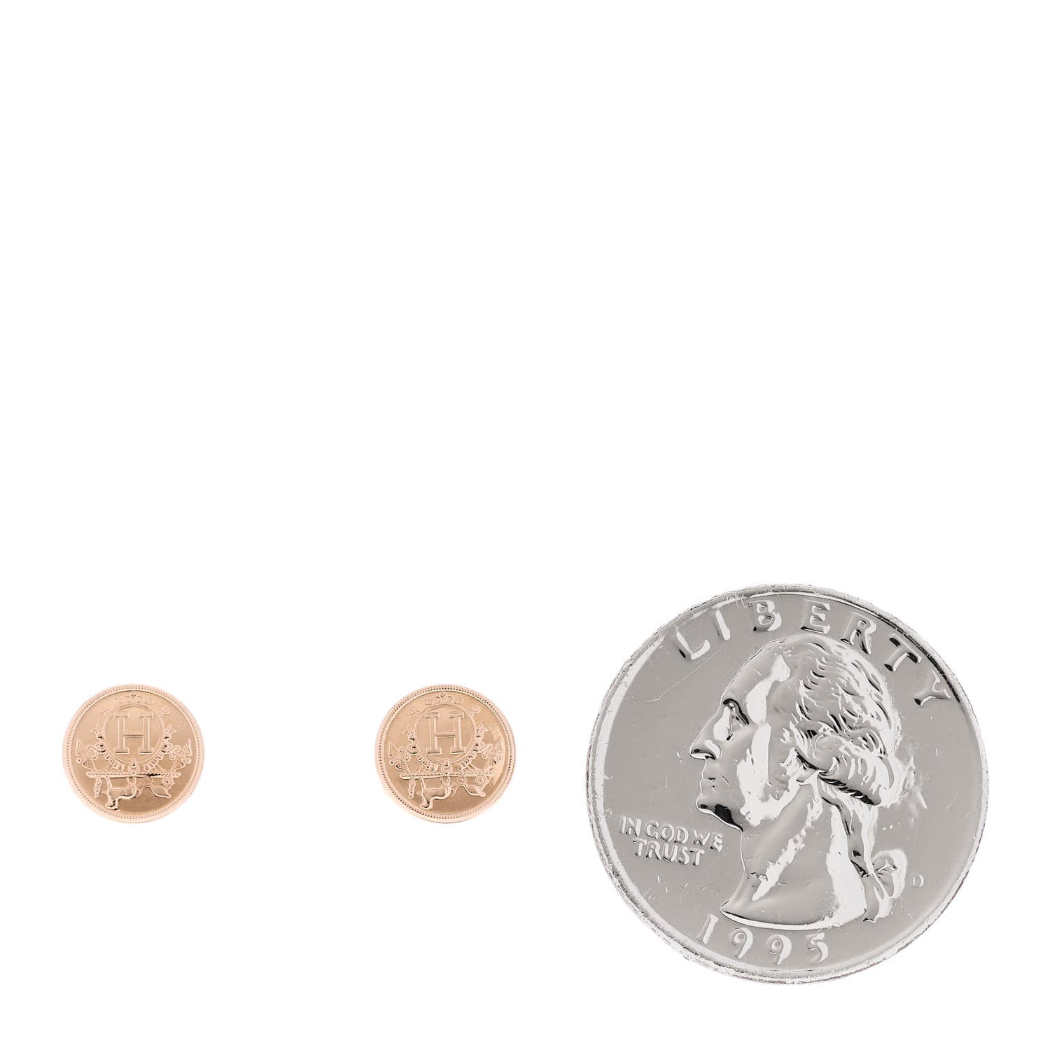 18K Rose Gold TPM Ex-Libris Stud Earrings