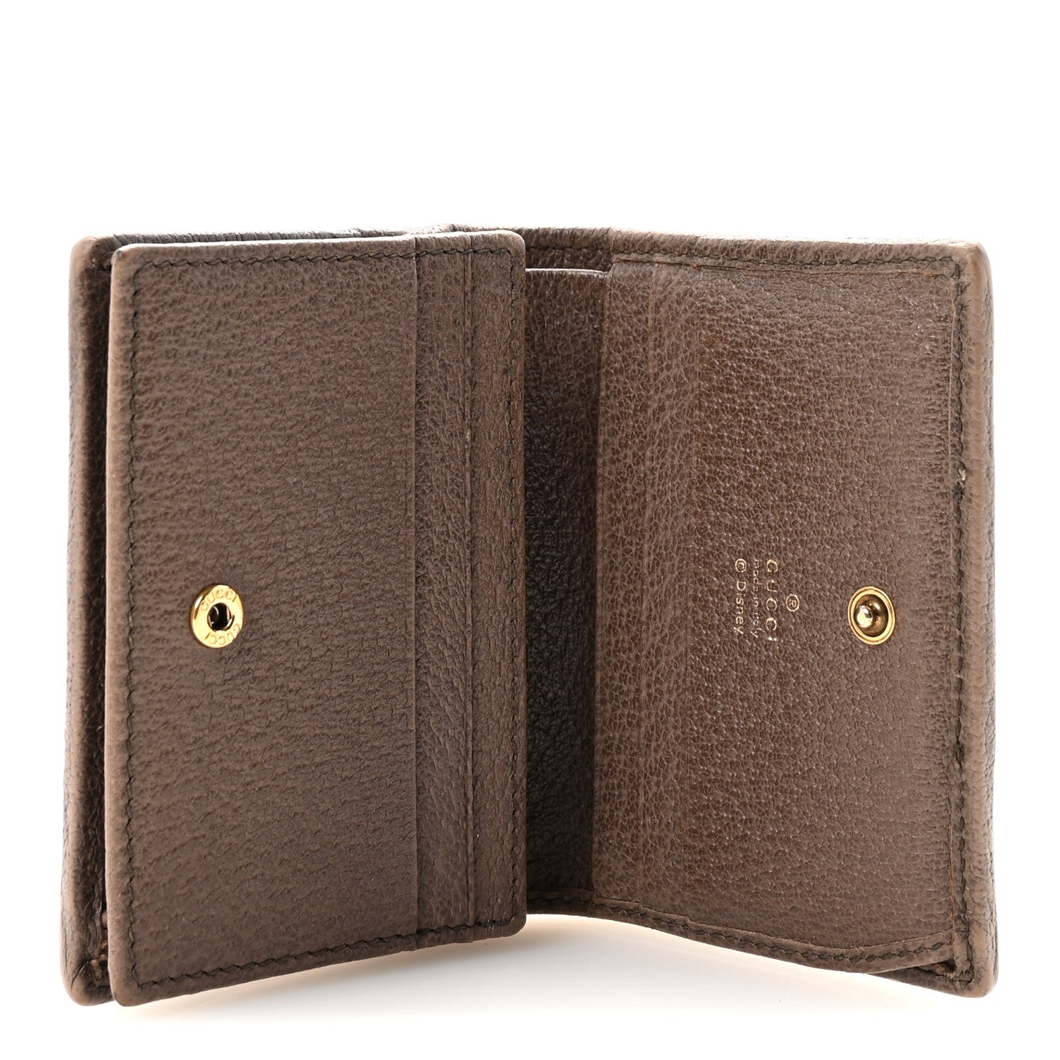 X DISNEY GG Supreme Monogram Web Three Little Pigs Ophidia Card Case Wallet Beige New Acero