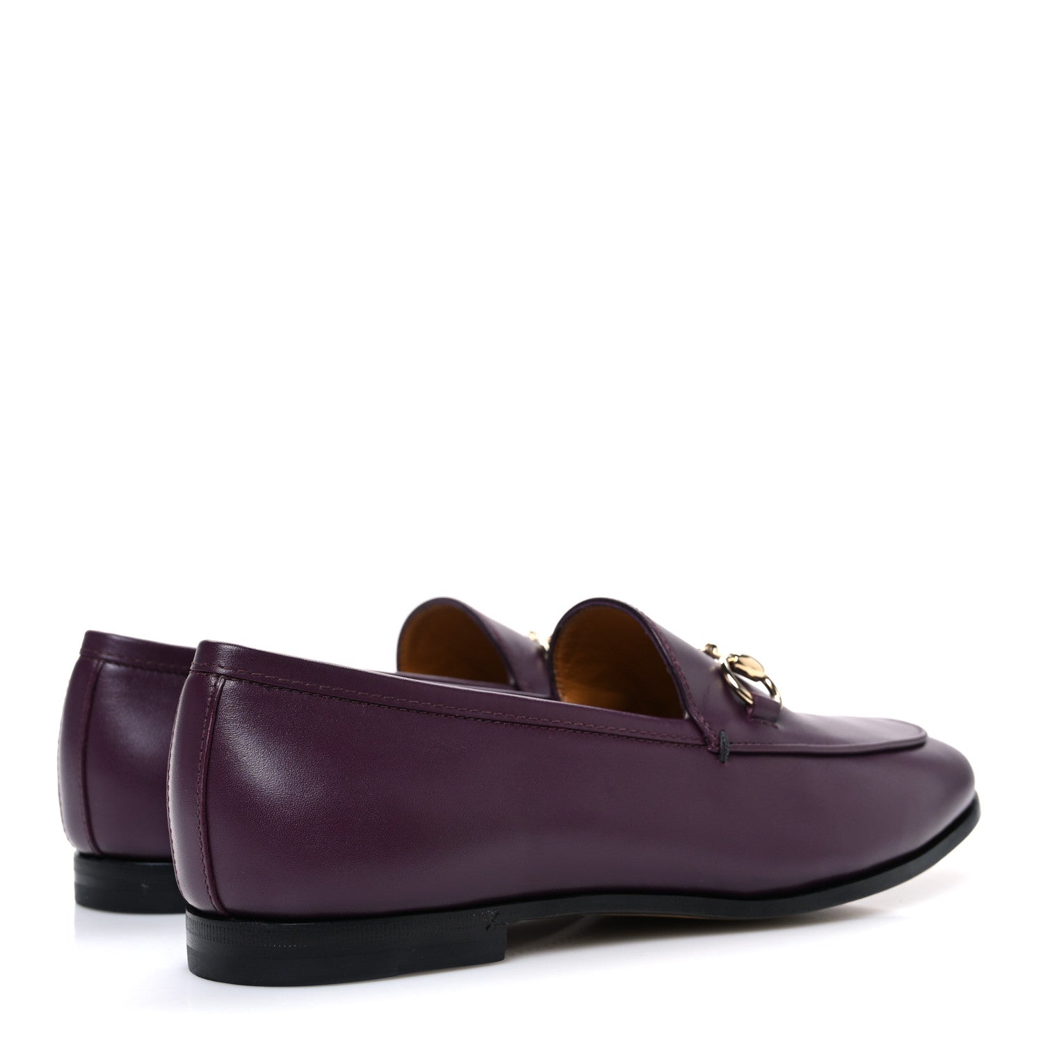 Real Betis Glamour Calfskin Womens Jordaan Horsebit Loafers 35.5 Shiny Vineyard