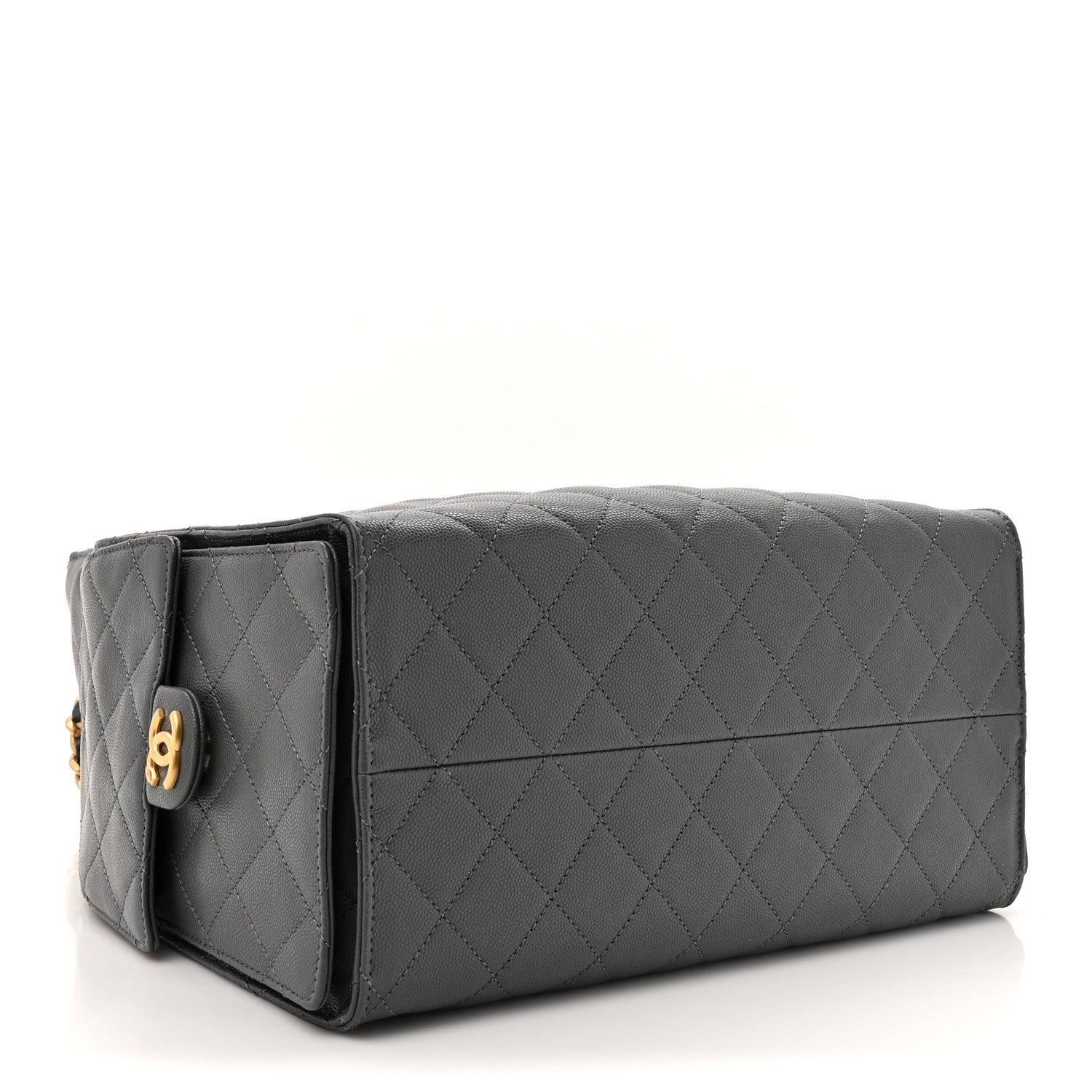 Caviar Quilted Medium Chanel 25 Handbag Dark Gray