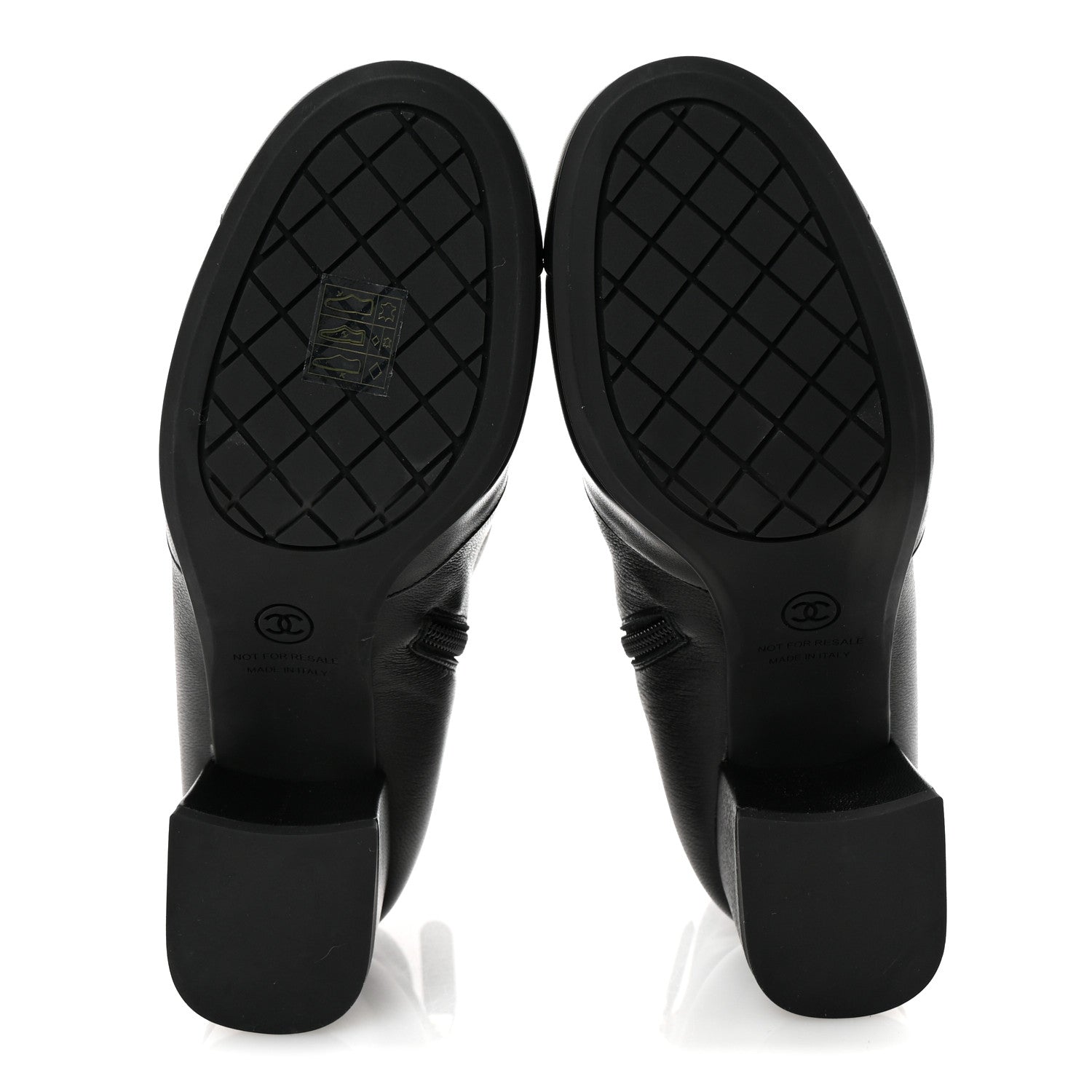 Stretch Lambskin Cap Toe CC Short Boots 37 Black