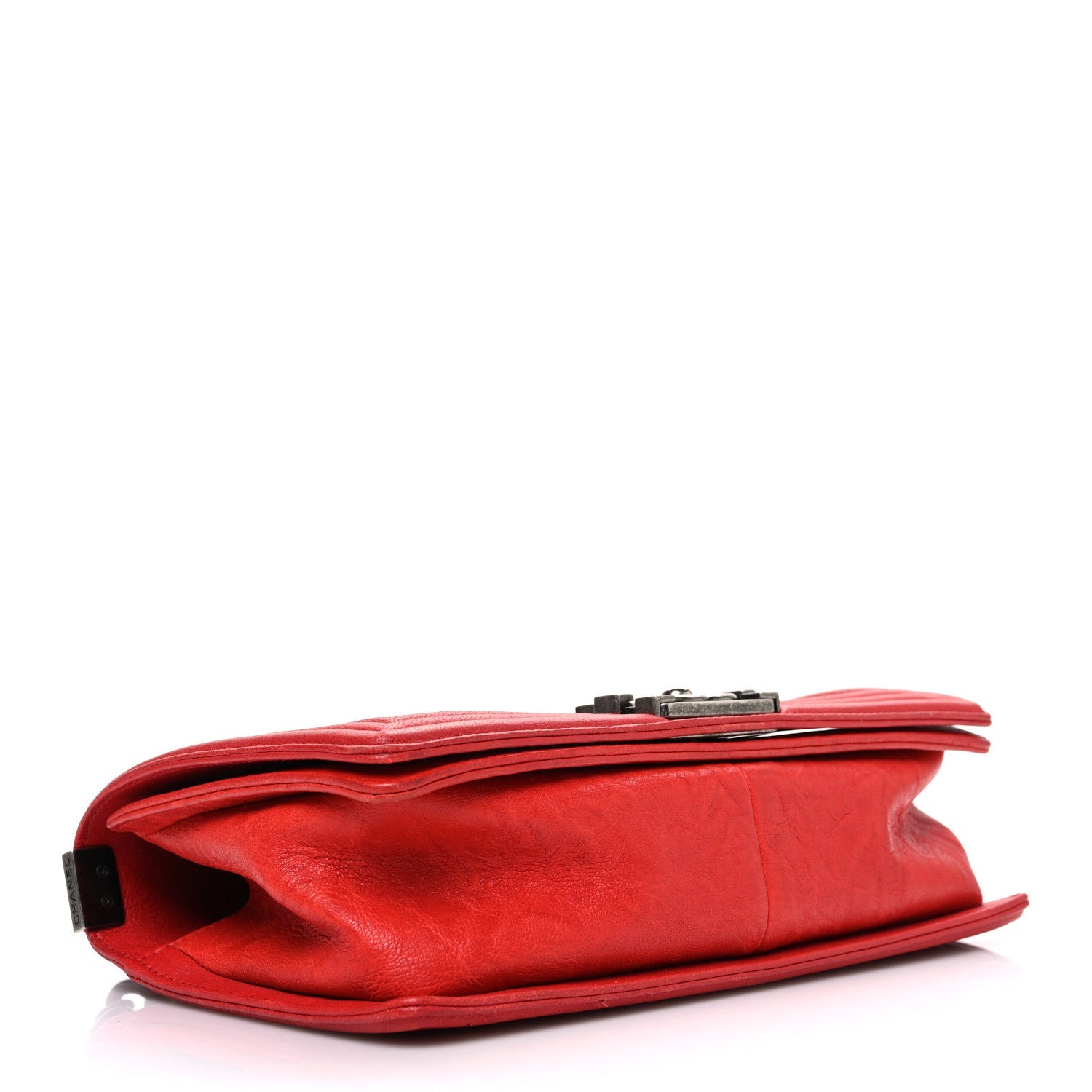 Crumpled Lambskin Small Studded Boy Flap Red