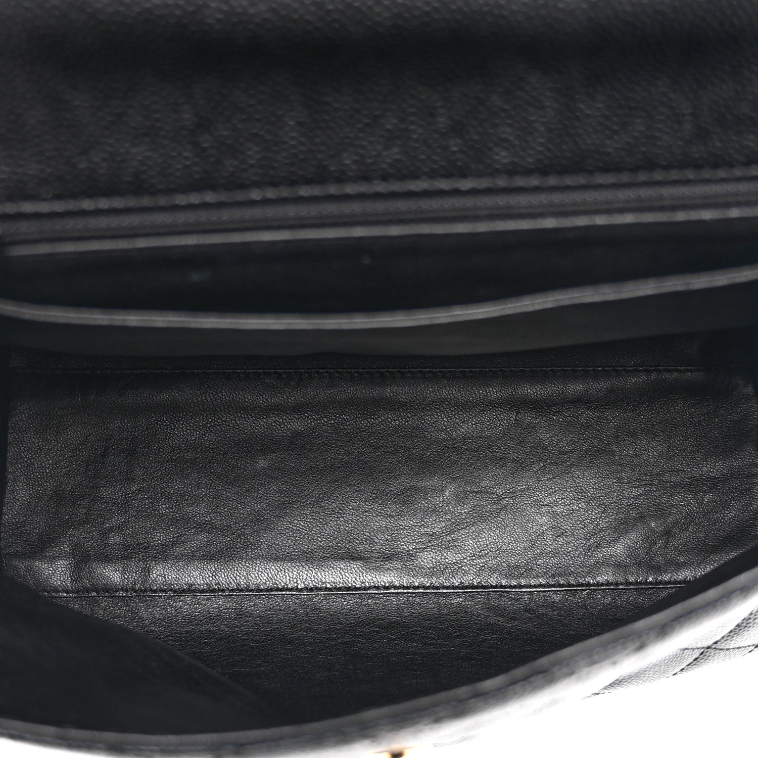 Caviar Quilted Jumbo Kelly Flap Black