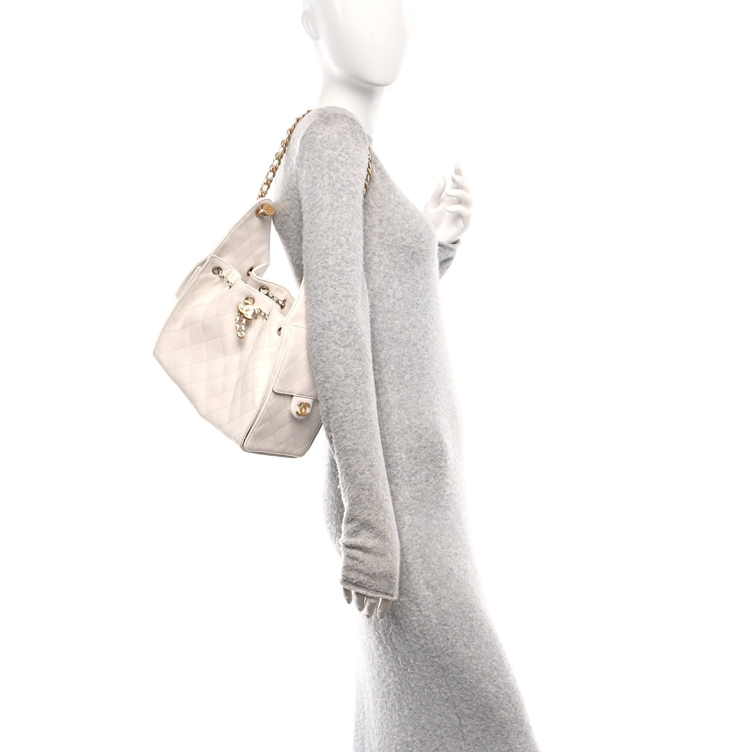 Caviar Quilted Small Chanel 25 Handbag White