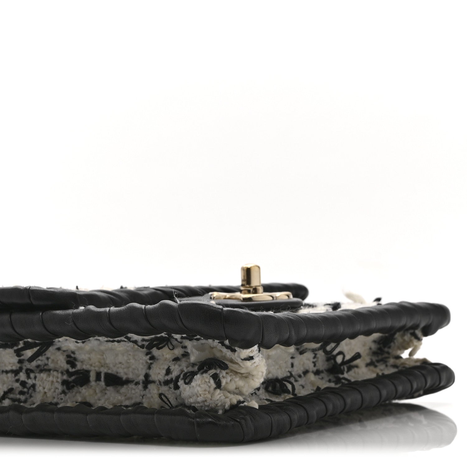 Tweed Braided Calfskin Mini My Own Frame Flap Grey Black