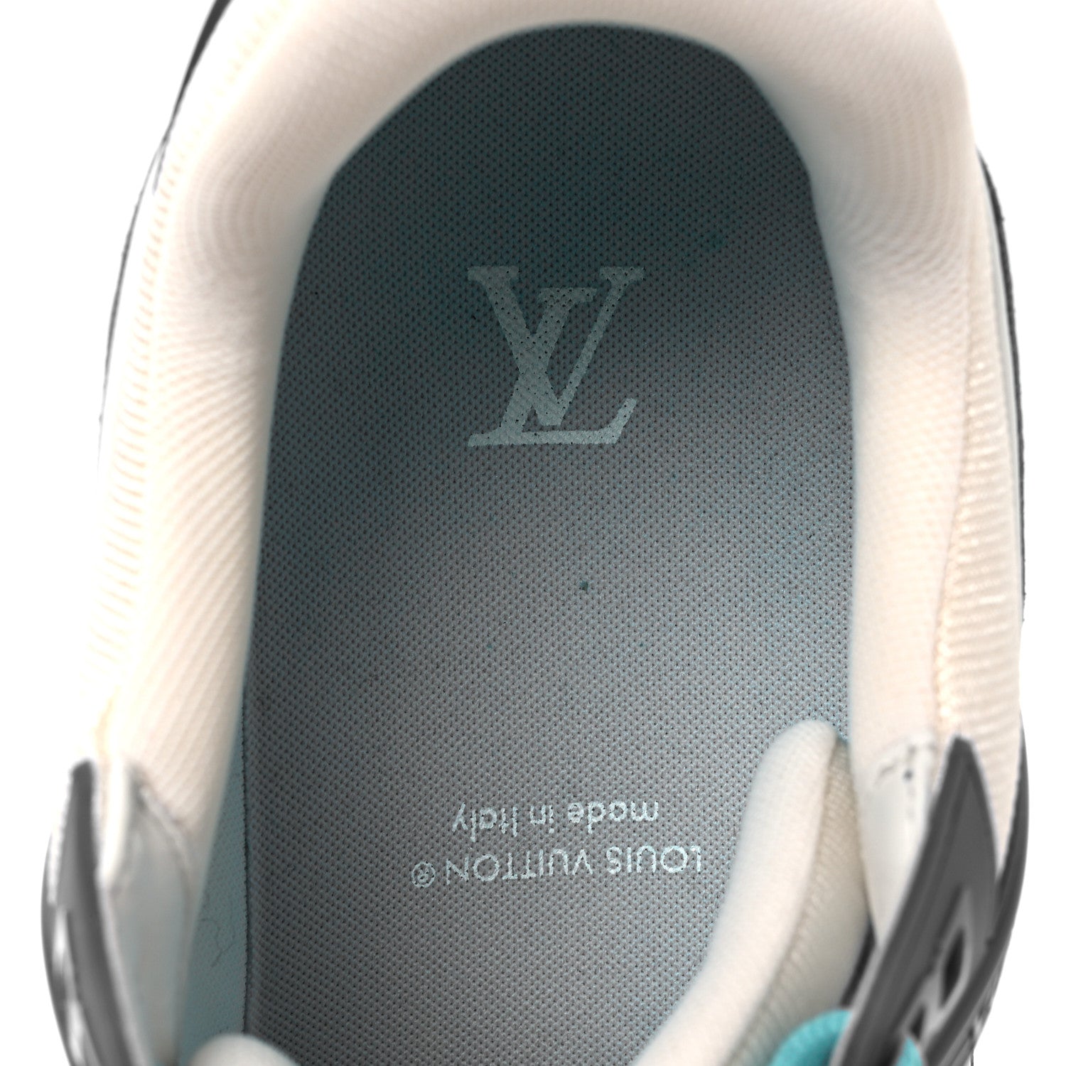 Calfskin Embossed Monogram Mens LV Trainer Sneakers 8.5 Blue