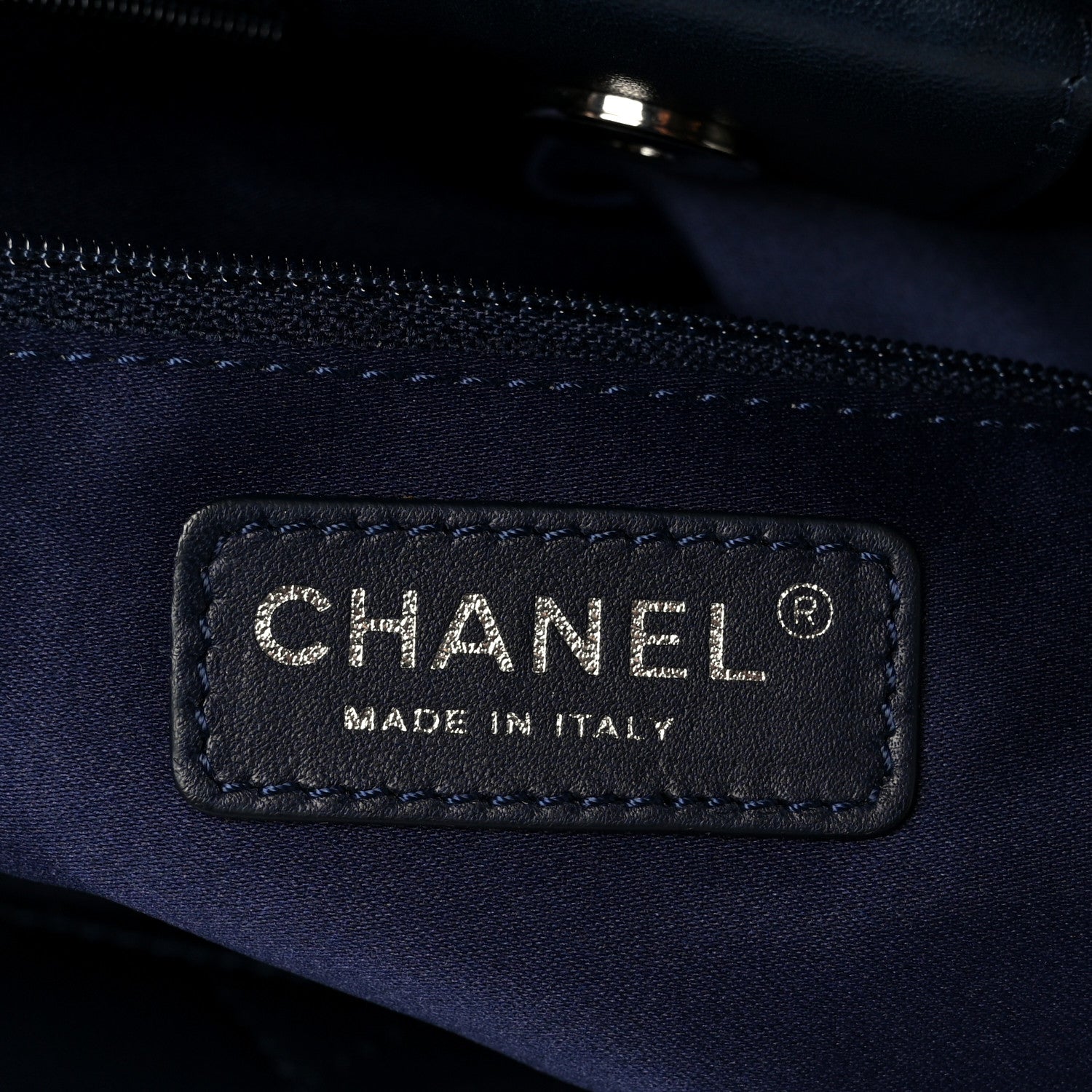 Lambskin Quilted Chanel 7 Large Tote Navy