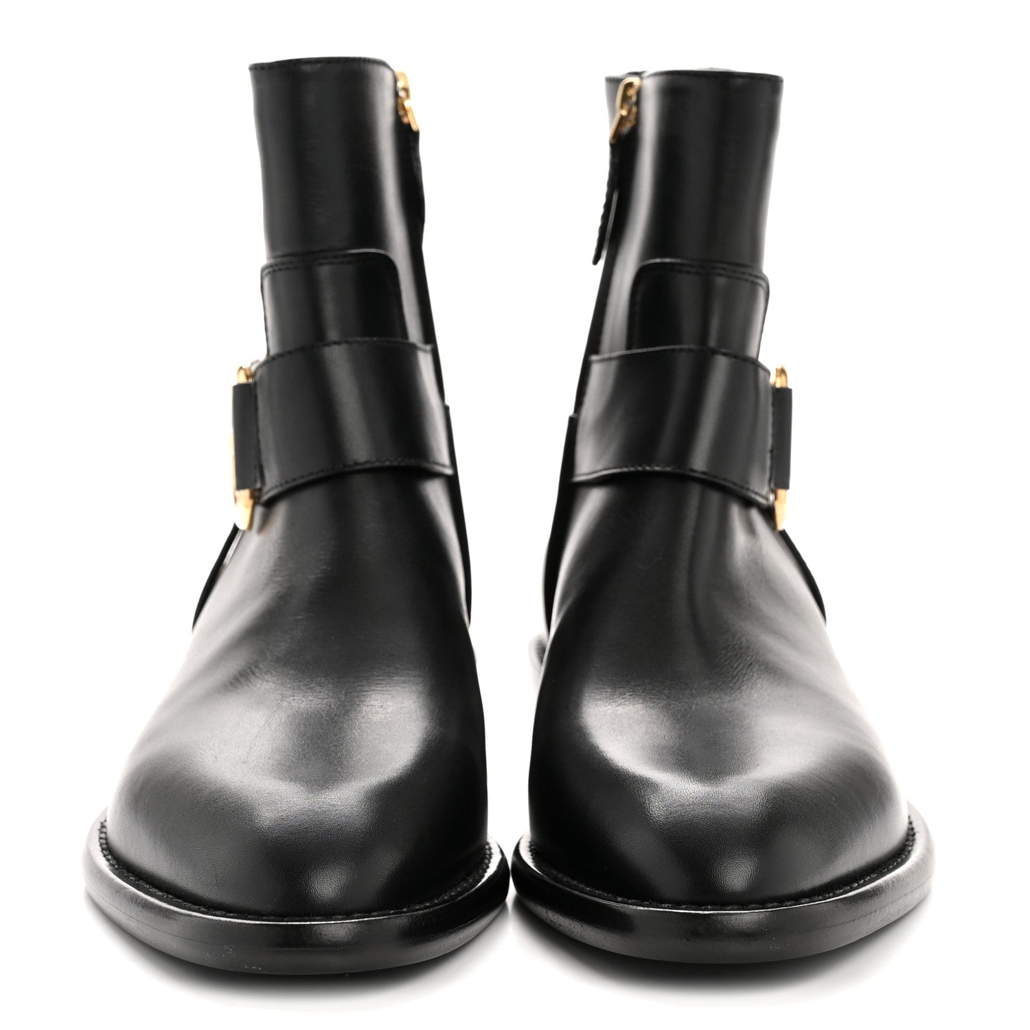 Calfskin Westside Flat Ankle Boots 37 Black