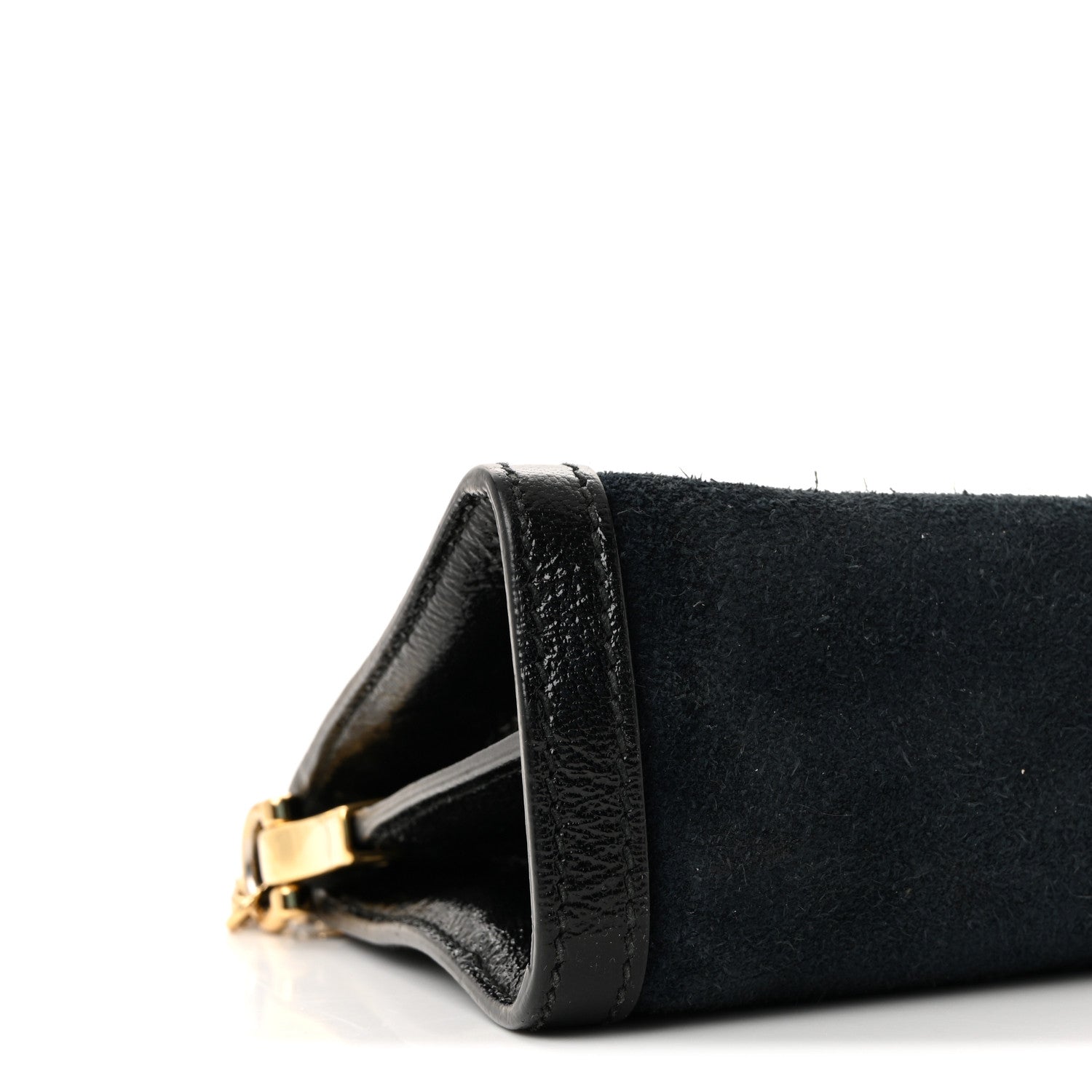 Suede Patent Web Small Ophidia Chain Shoulder Bag Blue Black