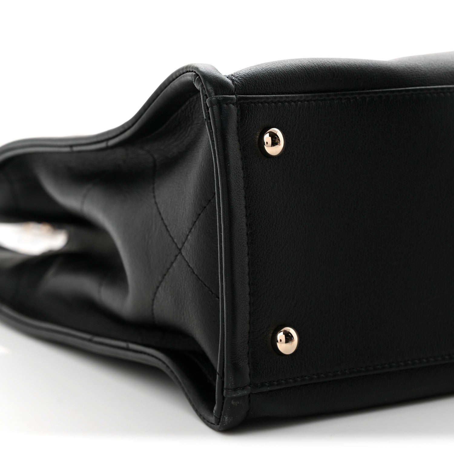 Calfskin CC Zipped Shopping Tote Black